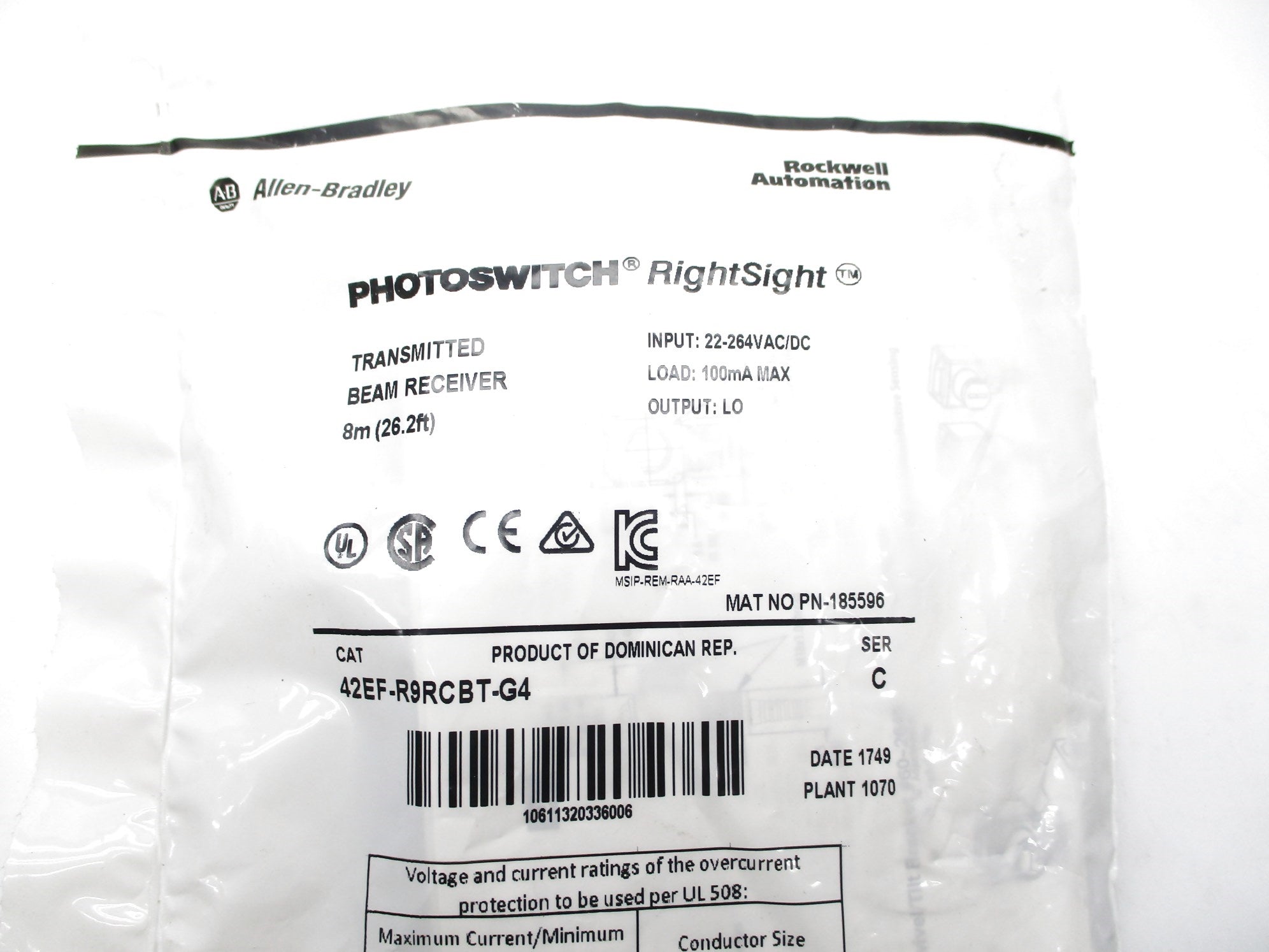 ALLEN BRADLEY 42EF-R9RCBT-G4 SER. C NSMP
