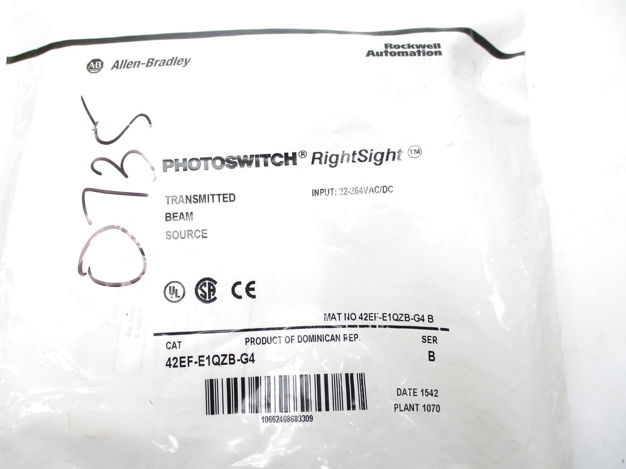 ALLEN BRADLEY 42EF-E1QZB-G4 SER. B NSMP