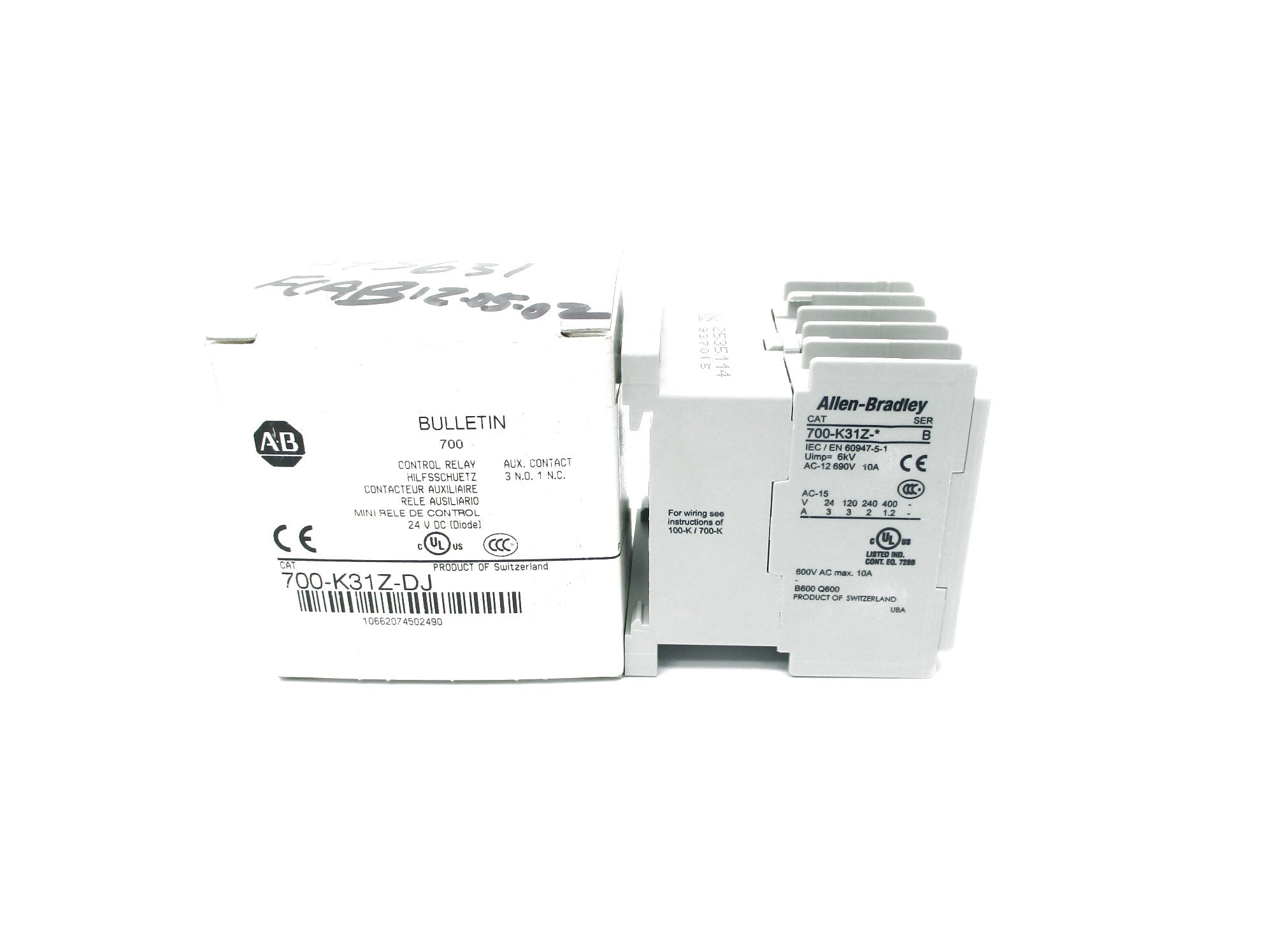 ALLEN BRADLEY 700-K31Z-DJ SER. B 24V 10A (WH) NSMP
