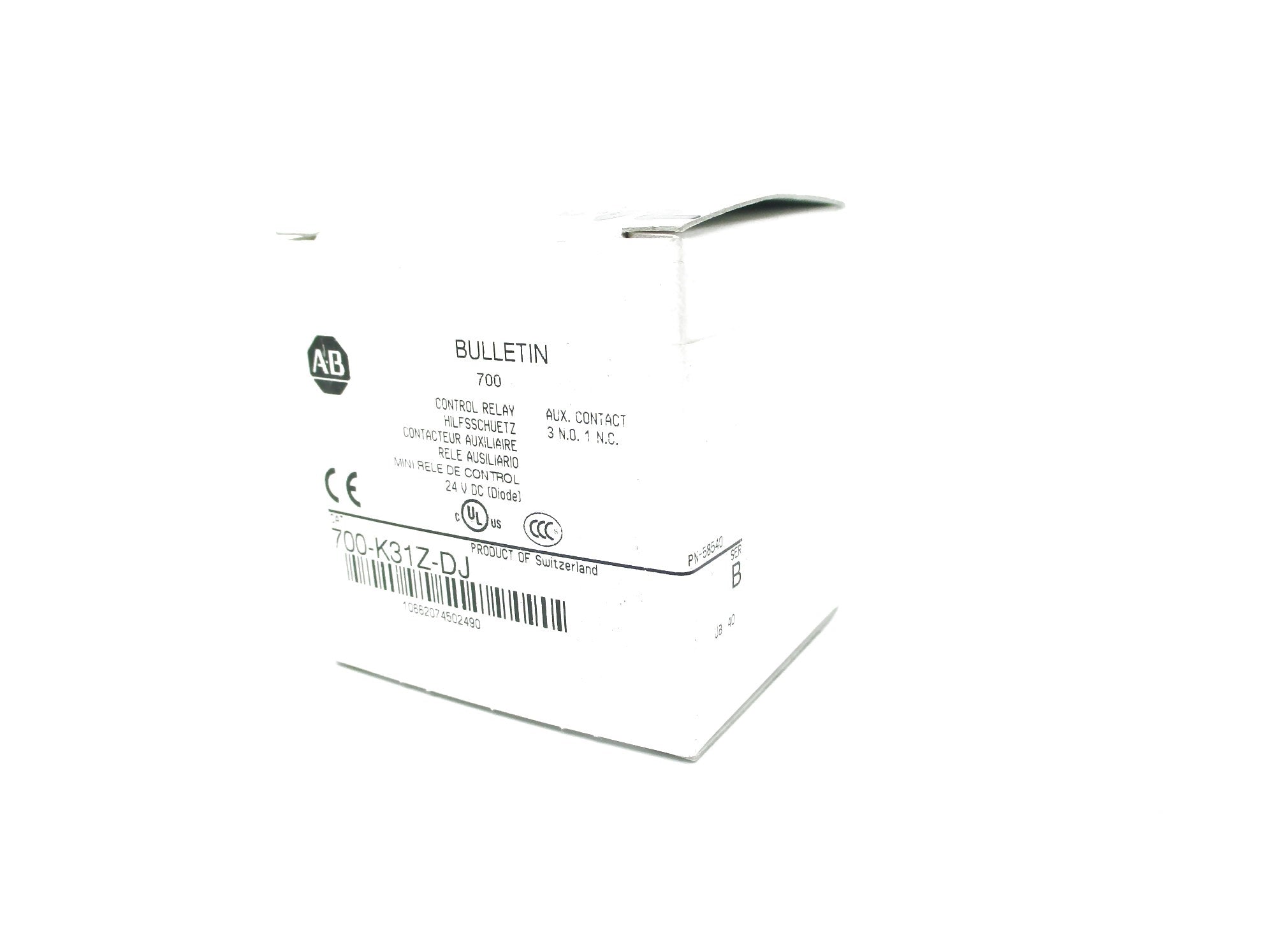ALLEN BRADLEY 700-K31Z-DJ SER. B 24V 10A (WH) NSMP