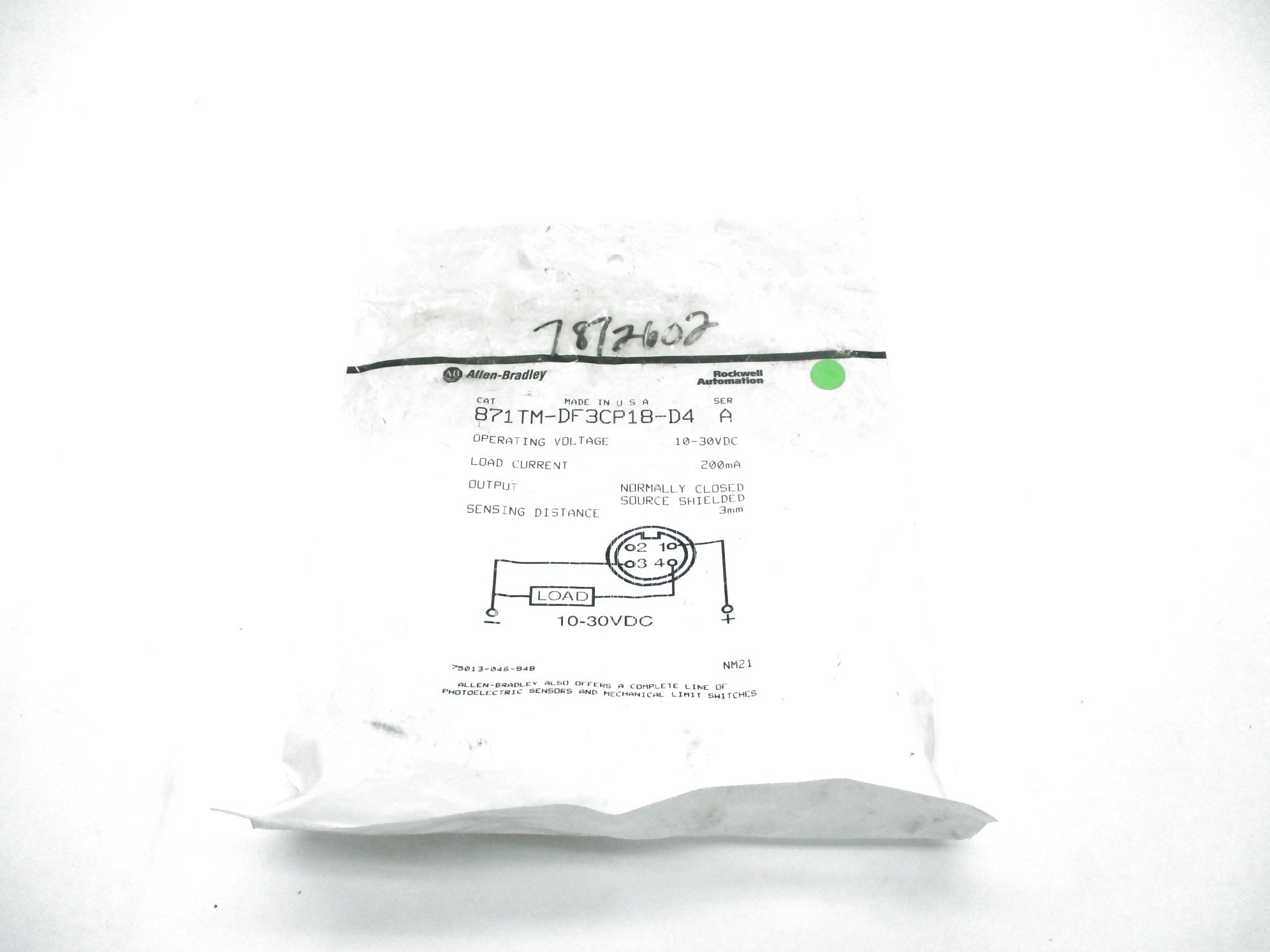 ALLEN BRADLEY 871TM-DF3CP18-D4 SER. A NSMP