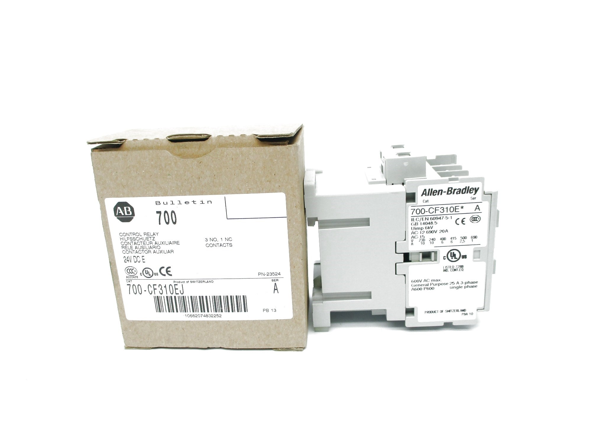 ALLEN BRADLEY 700-CF310EJ SER. A 24VDC 20A (BR/WH) NSMP