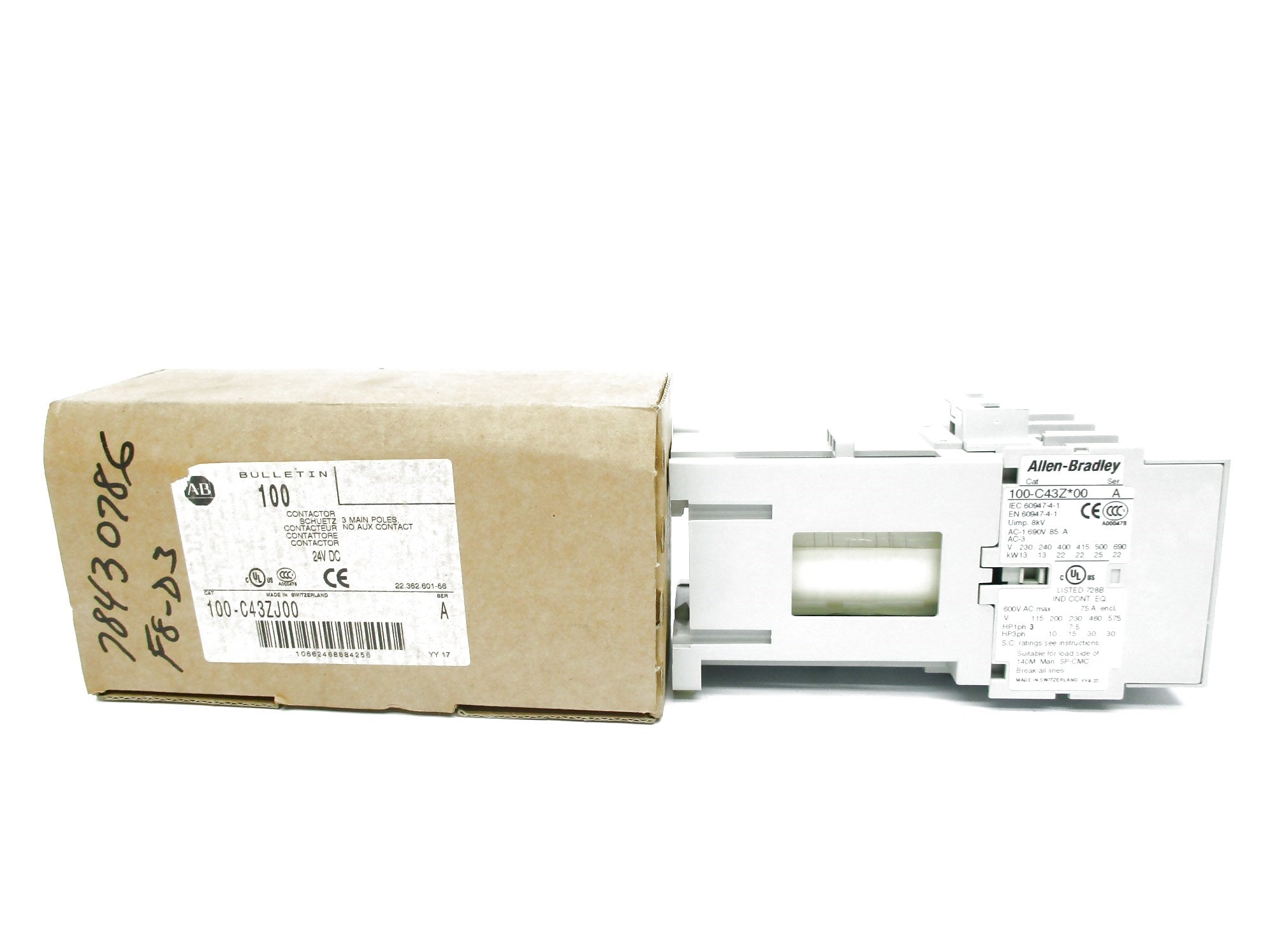 ALLEN BRADLEY 100-C43ZJ00 SER. A 24V (BR/WH) NSMP