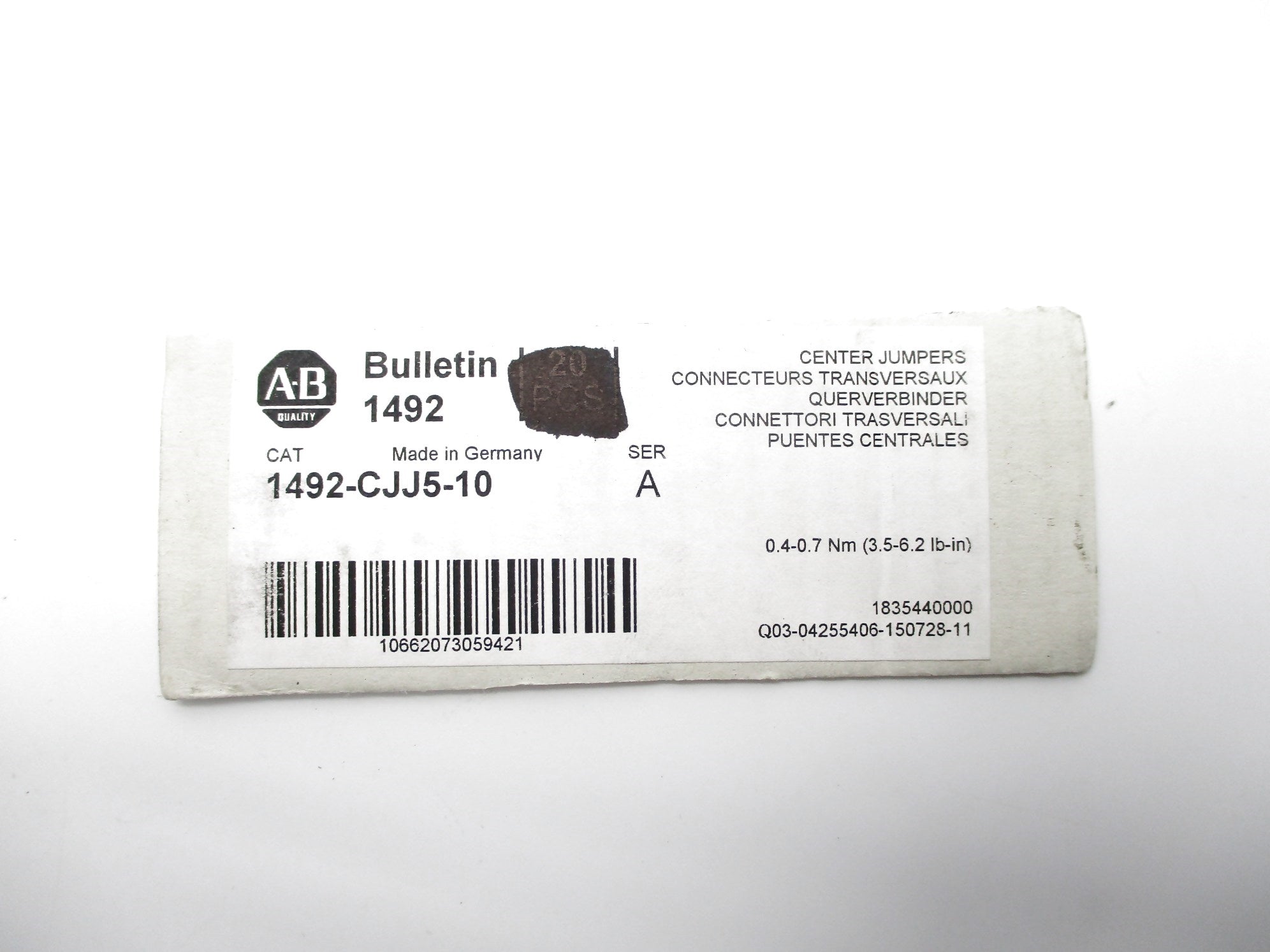 ALLEN BRADLEY 1492-CJJ5-10 SER. A NSNP