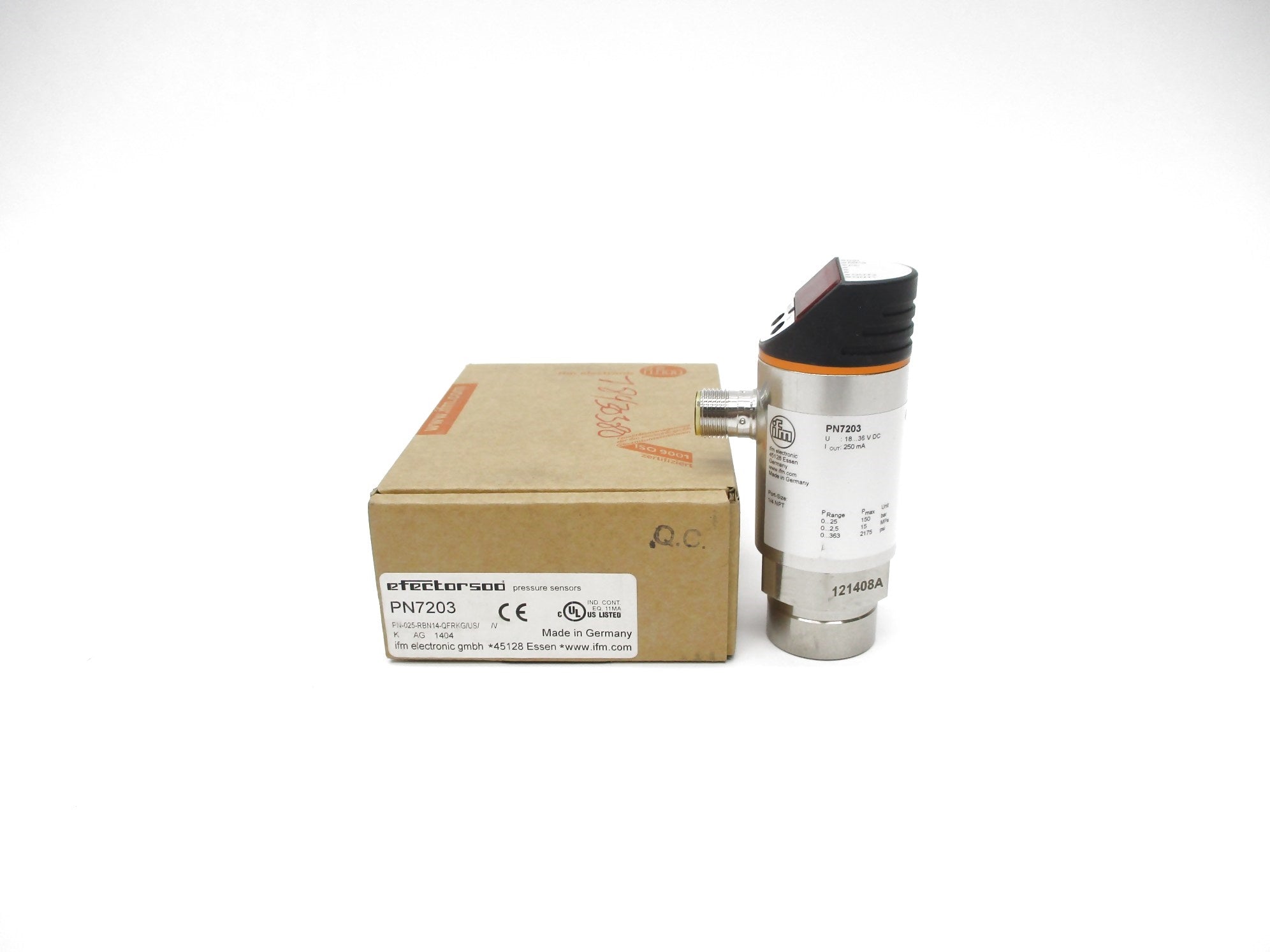 IFM EFECTOR PN7203 PN-025-RBN14-QFRKG/US/V 2175PSI NSMP