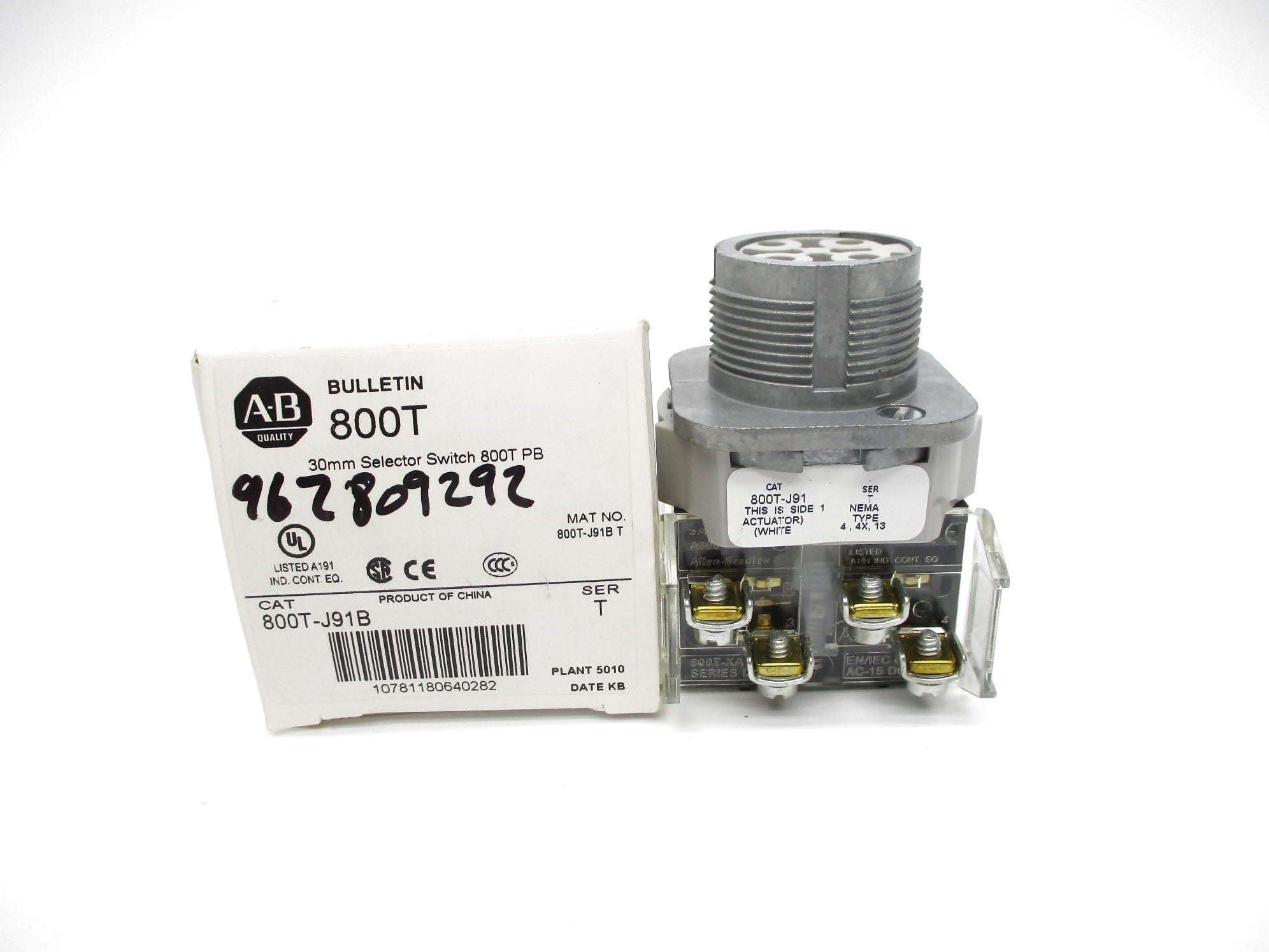 ALLEN BRADLEY 800T-J91B SER. T (AS PICTURED) (WH) NSMP
