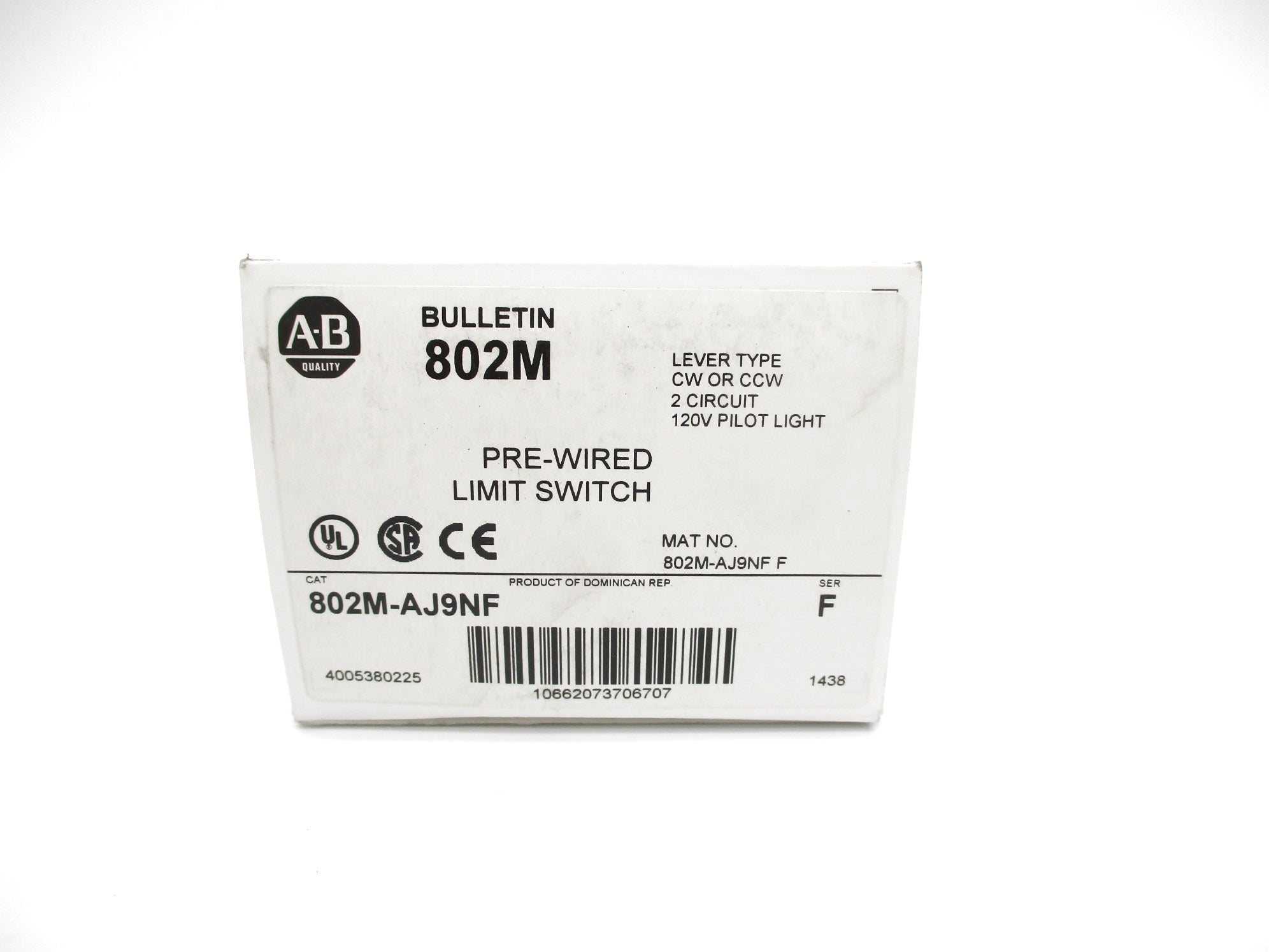 ALLEN BRADLEY 802M-AJ9NF SER. F (WH) NSMP