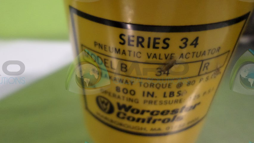 WORCESTOR CONTROLS B W/ MK005 PNEUMATIC VALVE ACTUATOR *USED*