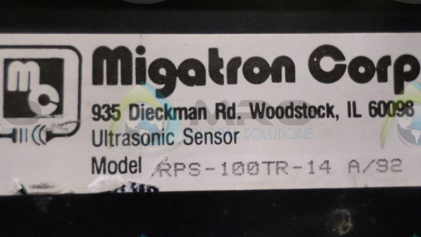 MIGATRON CORP. RPS-100 ULTRASONIC PROXIMITY SENSOR *USED*