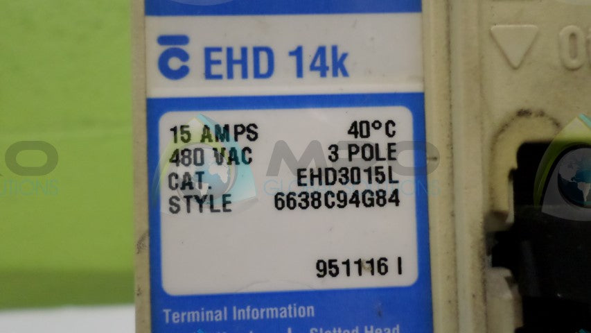 WESTINGHOUSE EHD3015L CIRCUIT BREAKER 15A *USED*