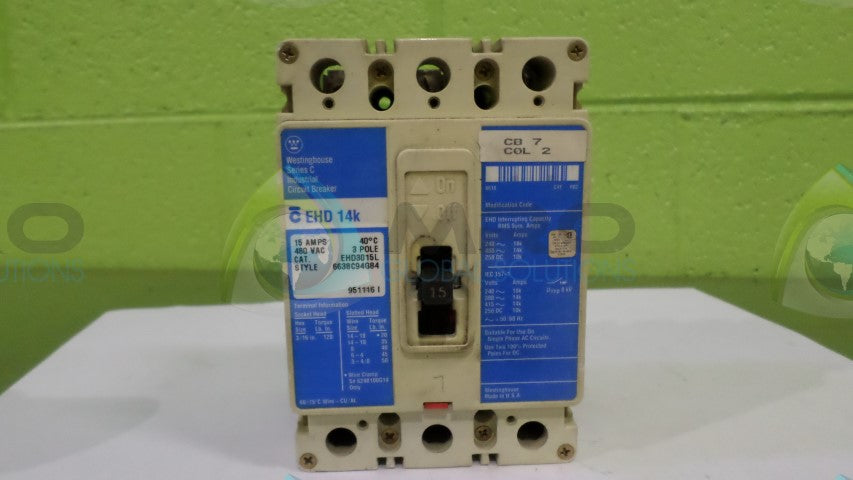 WESTINGHOUSE EHD3015L CIRCUIT BREAKER 15A *USED*