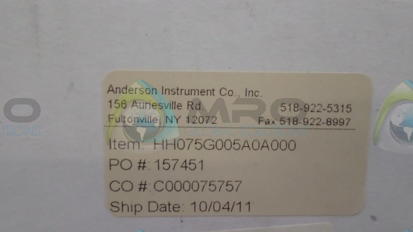 ANDERSON INC. HH075G005A0A00 PRESSURE TRANSMITTER *NEW IN BOX*