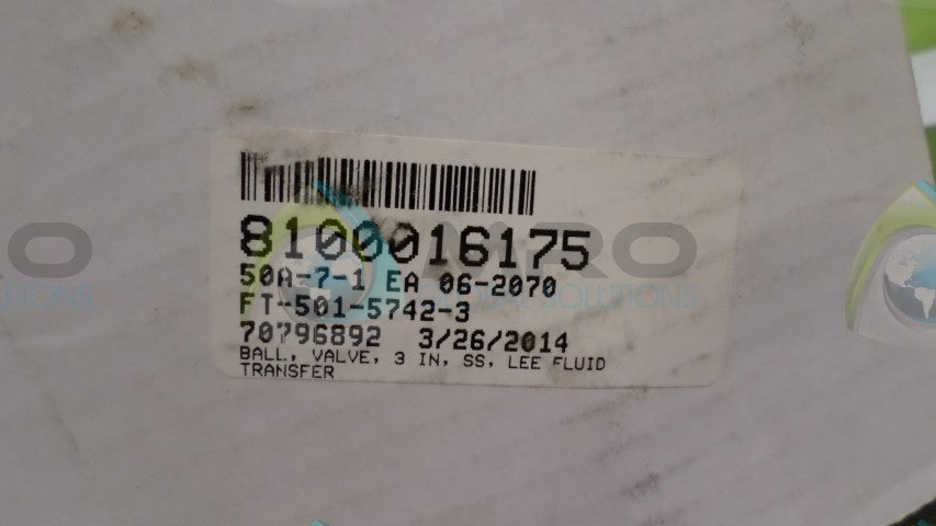 FT-501-5742-3 BALL VALVE *NEW IN BOX*