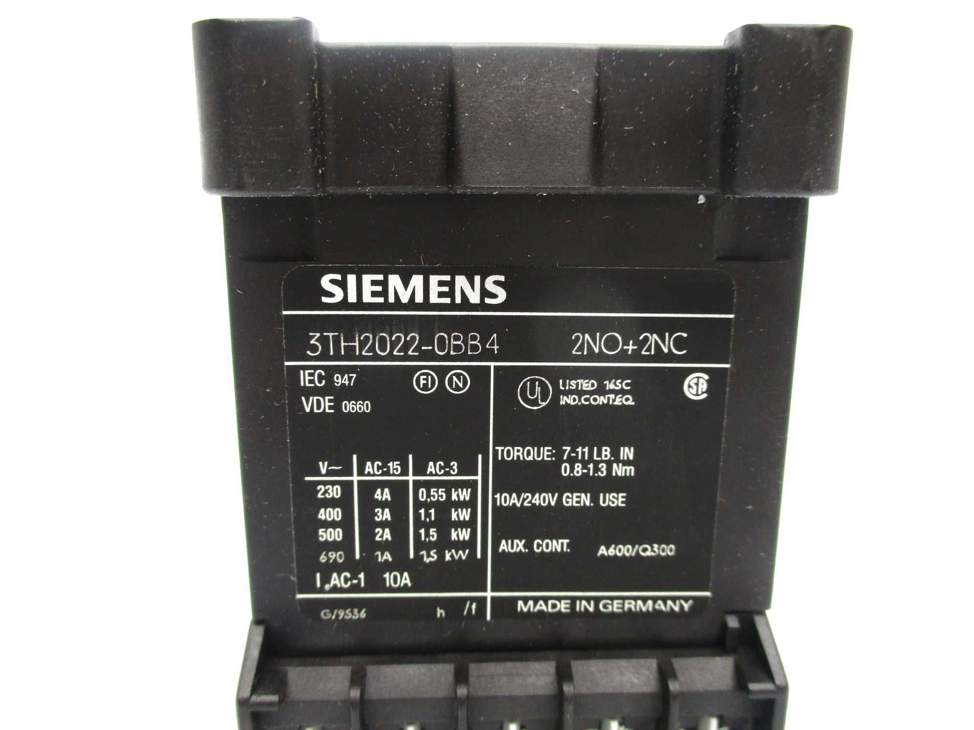 SIEMENS 3TH2022-0BB4 24VDC 10A NSNP