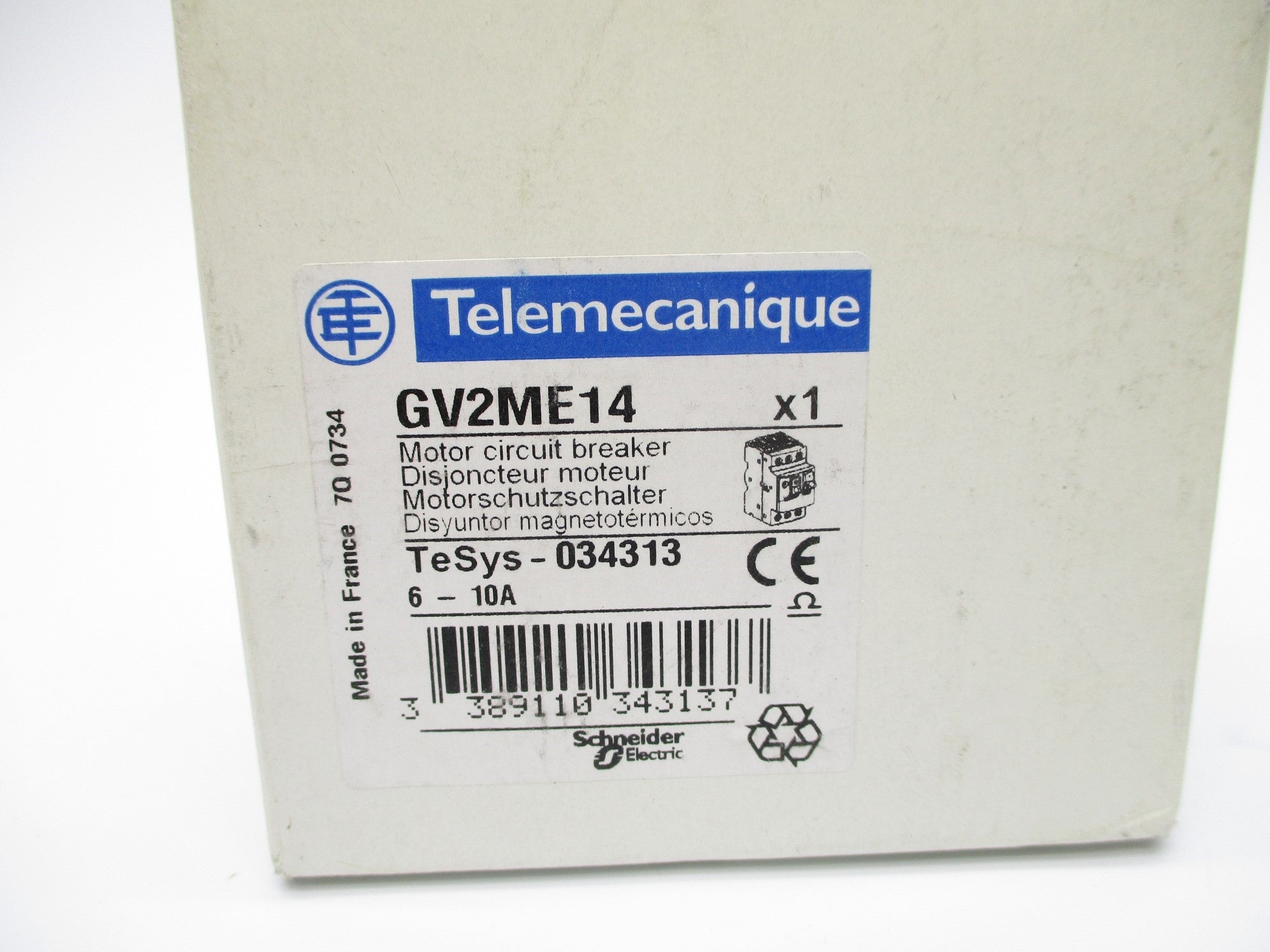 TELEMECANIQUE GV2ME14 6-10A NSFS