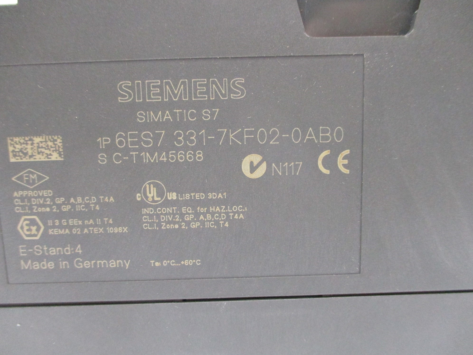 SIEMENS 6ES7331-7KF02-0AB0 (AS PICTURED) NSNP