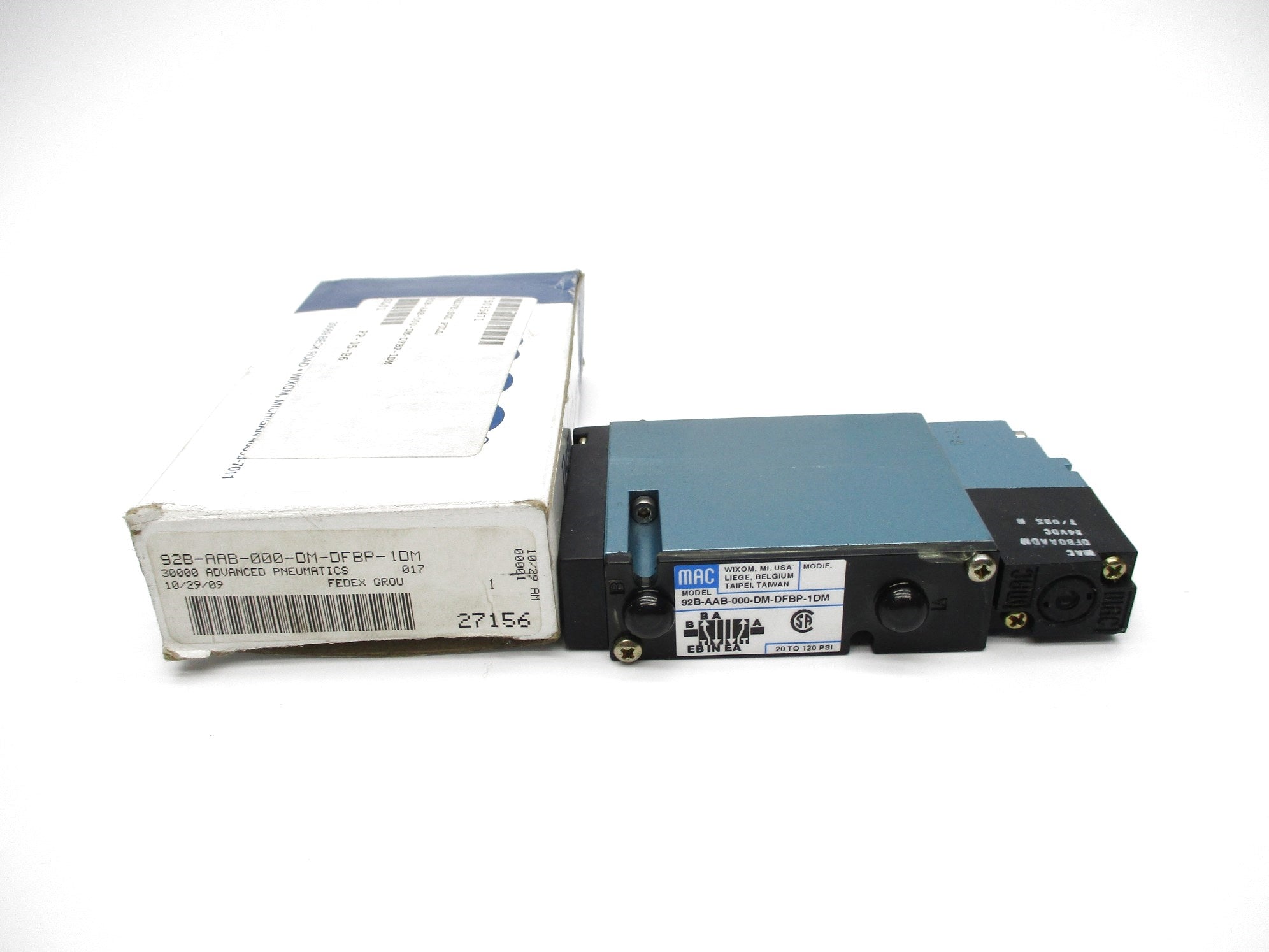 MAC 92B-AAB-000-DM-DFBP-1DM 24VDC 20-120PSI NSMP