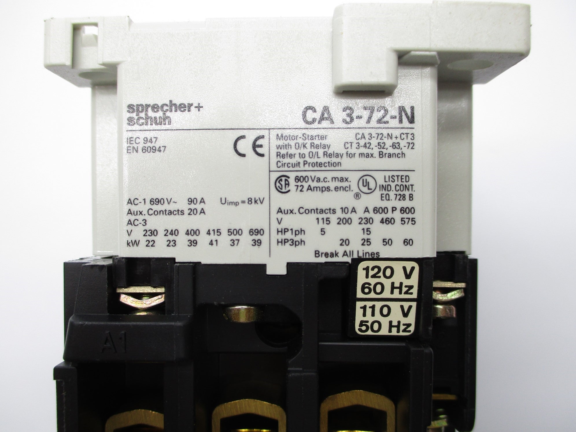 SPRECHER+SCHUH CA3-72-N-11 110/120VAC NSNP