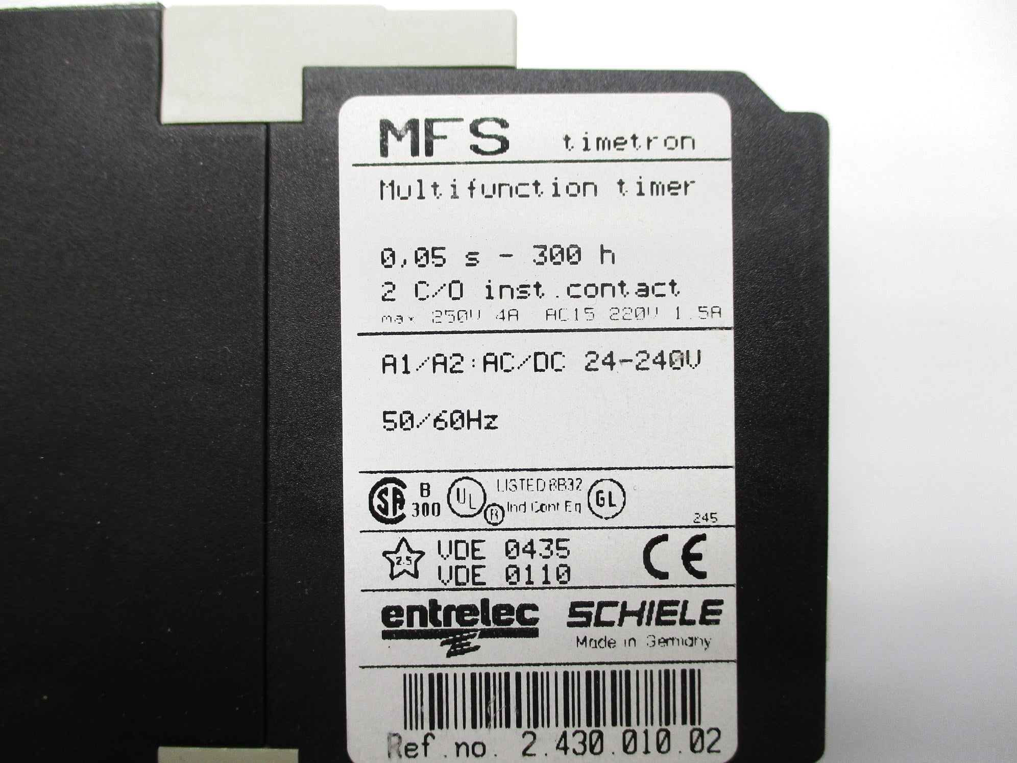 ENTRELEC MFS 2.430.010.02 220/250V 1.5/4A 0.05S-300H NSNP