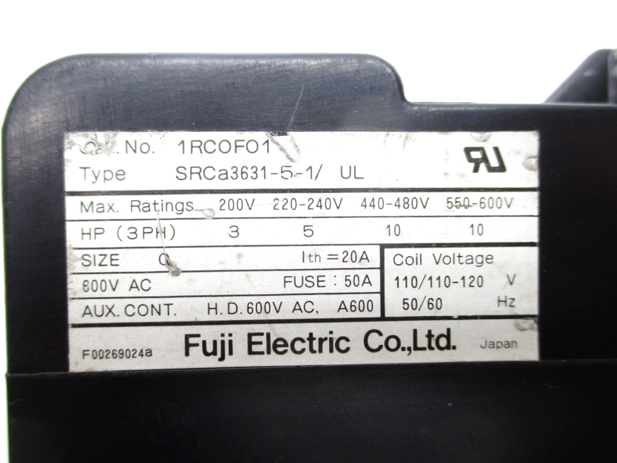 FUJI ELECTRIC 1RCOFO1 SRCa3631-5-1/UL 110/110-120V UNMP
