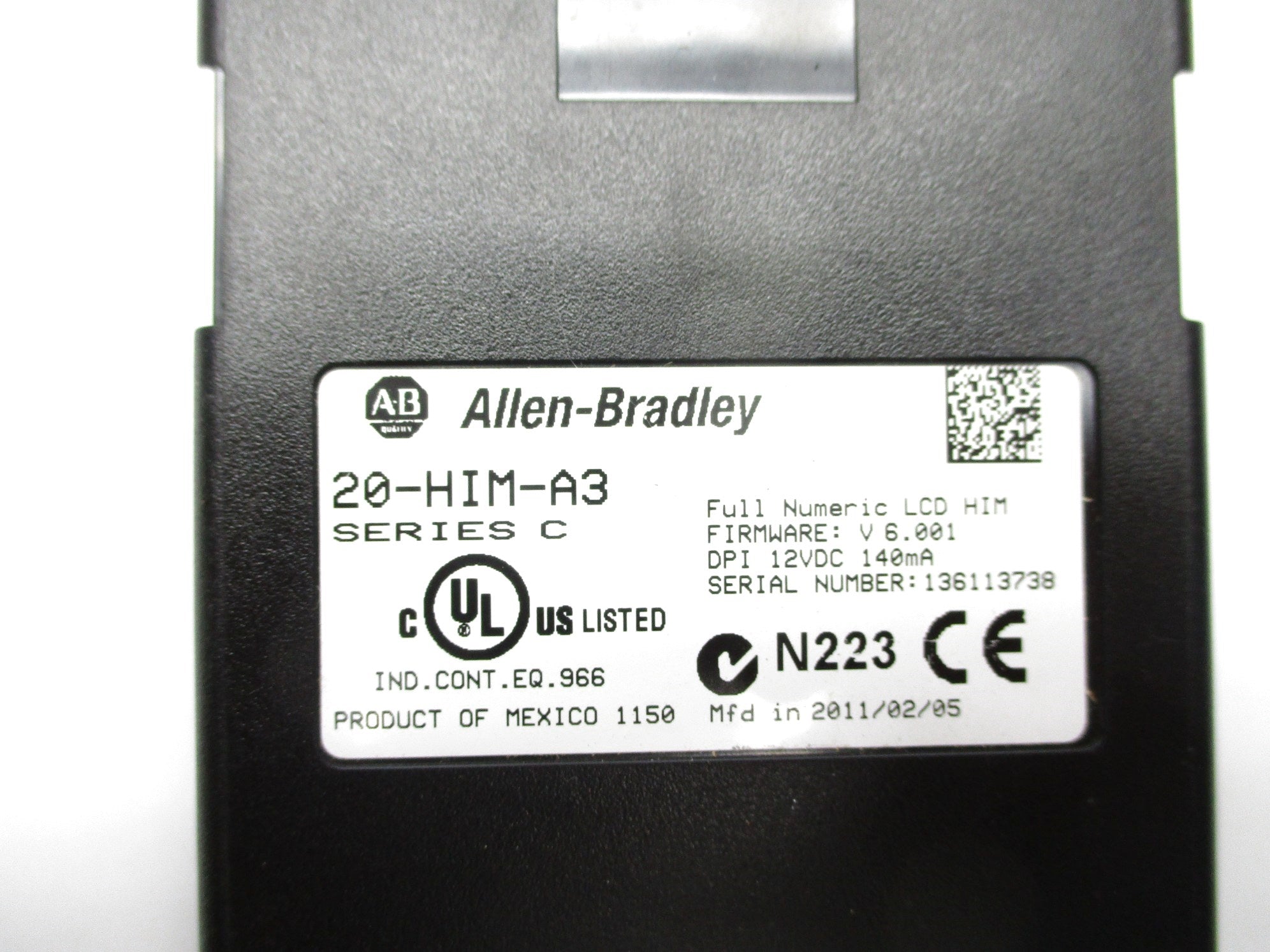 ALLEN BRADLEY 20-HIM-A3 SER. C F/W 6.001 NSNP