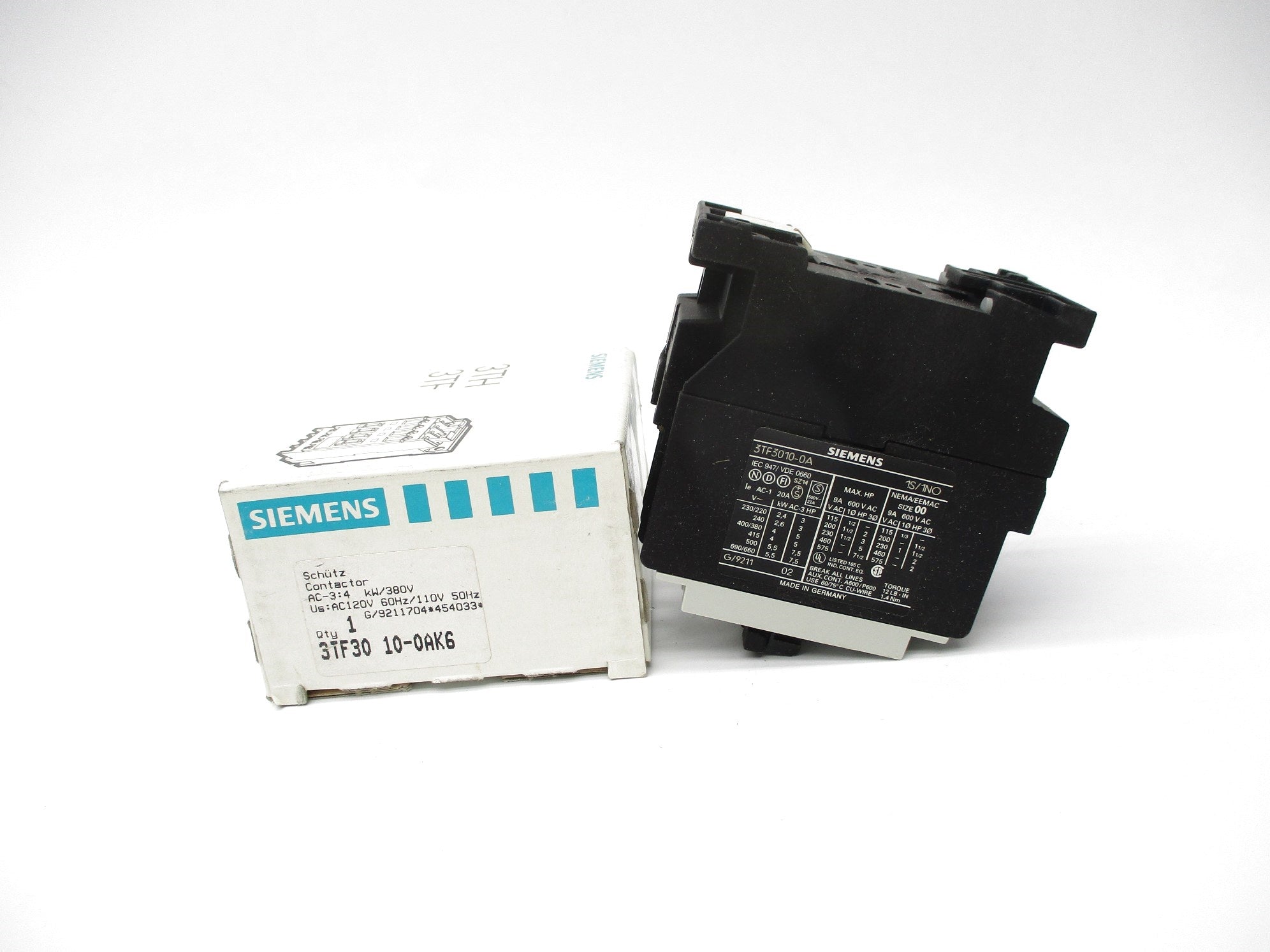 SIEMENS 3TF3010-0AK6 110/120VAC NSMP