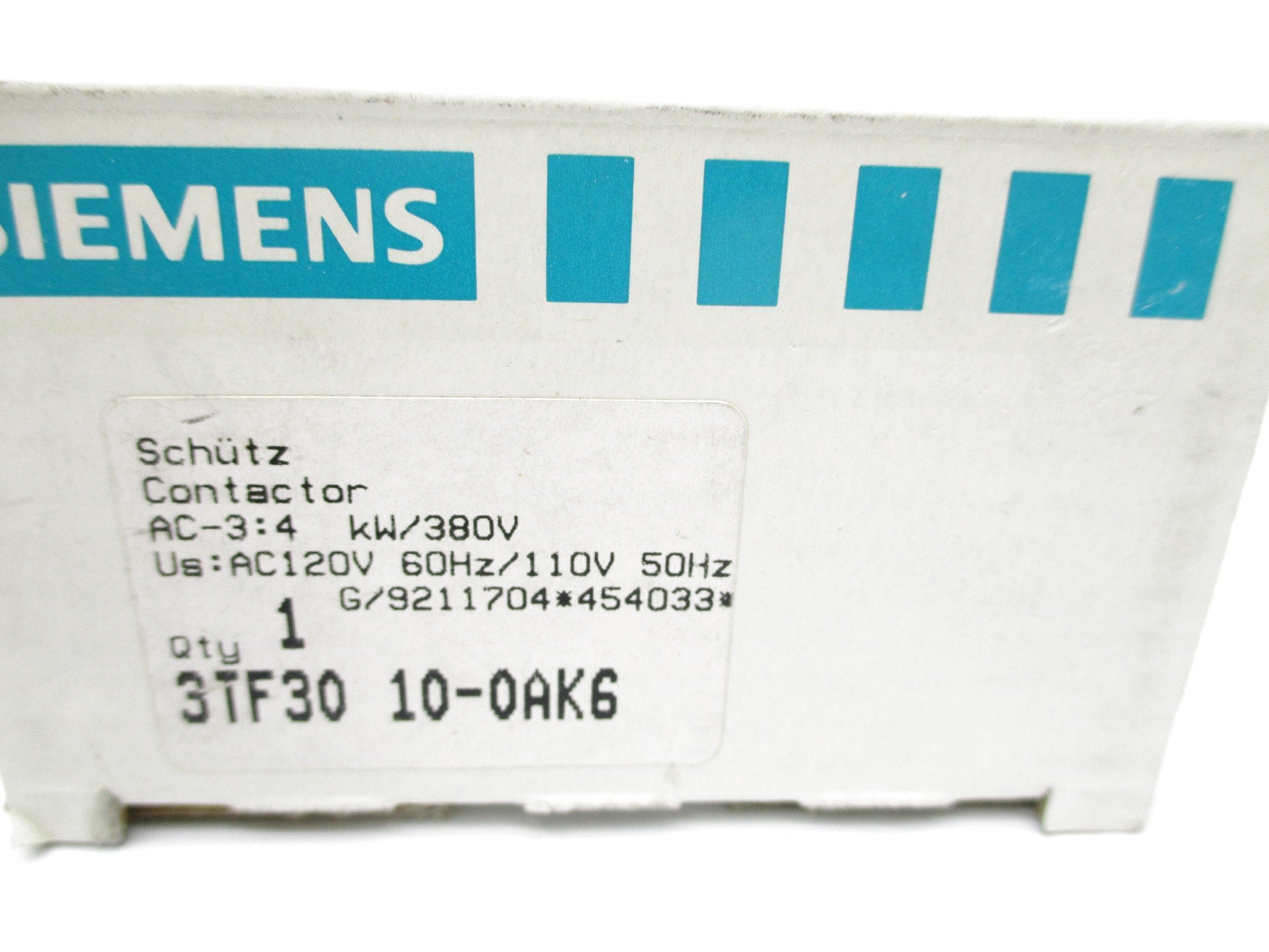 SIEMENS 3TF3010-0AK6 110/120VAC NSMP