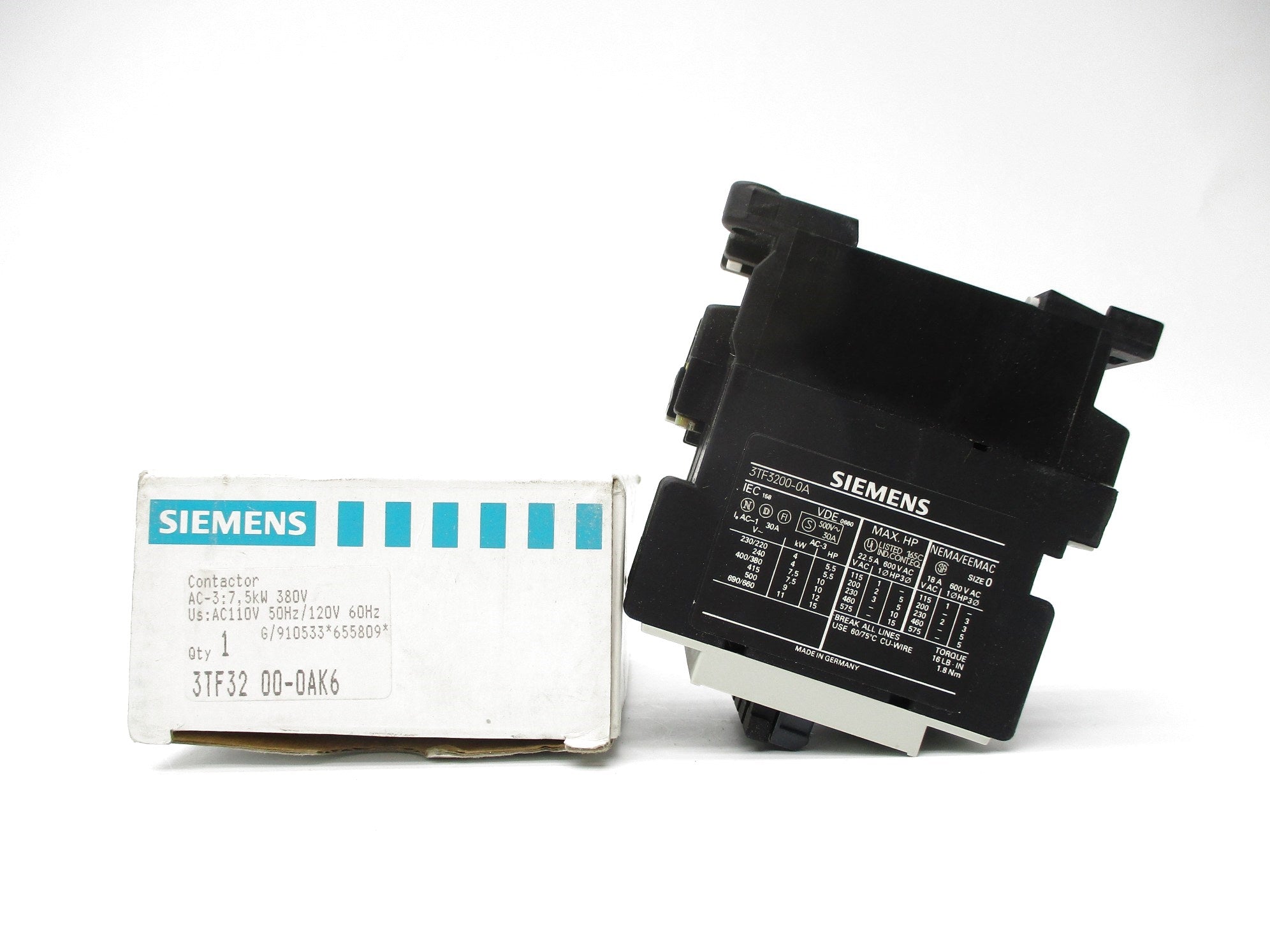 SIEMENS 3TF3200-0AK6 110/120VAC NSMP