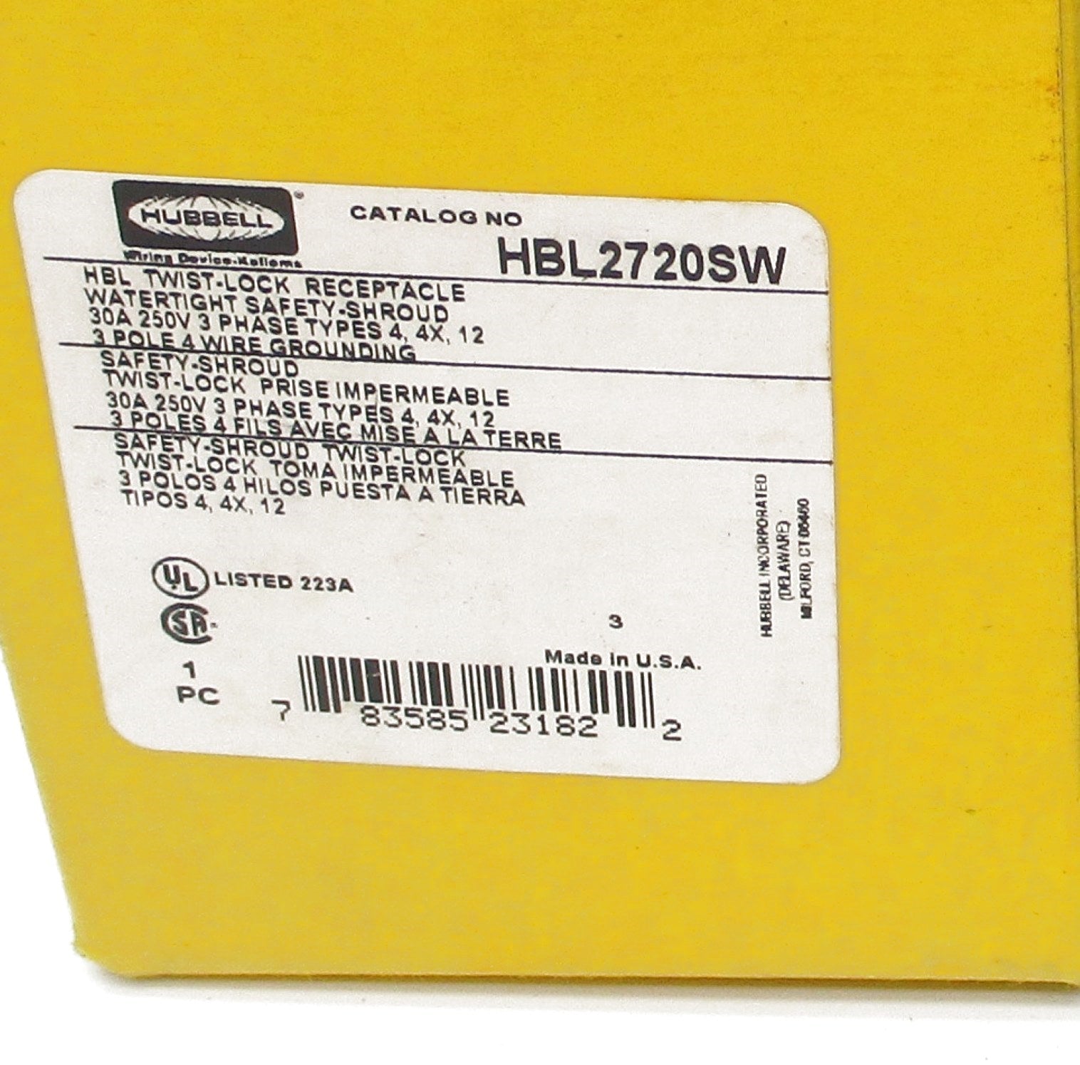 HUBBELL HBL2720SW NSMP