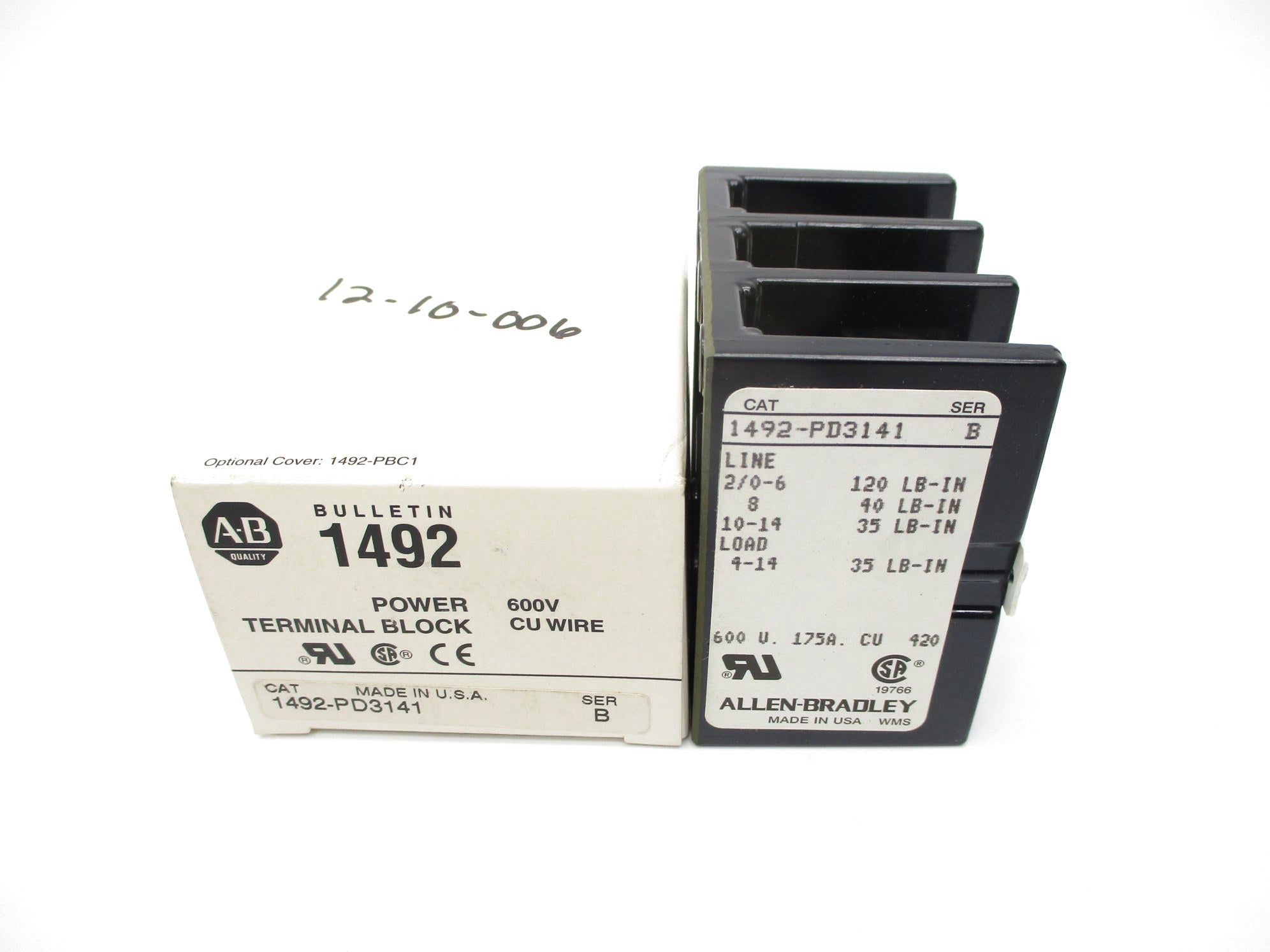 ALLEN BRADLEY 1492-PD3141 SER. B 600V 175A (WH) NSMP