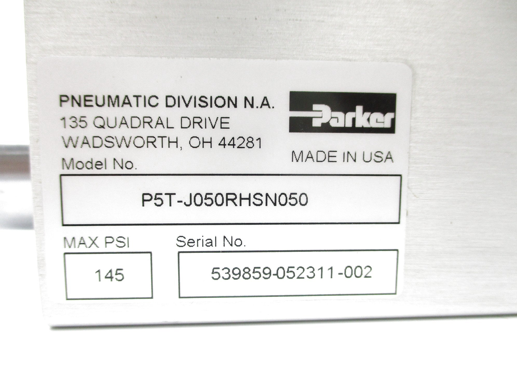 PARKER P5T-J050RHSN050 145PSI NSNP
