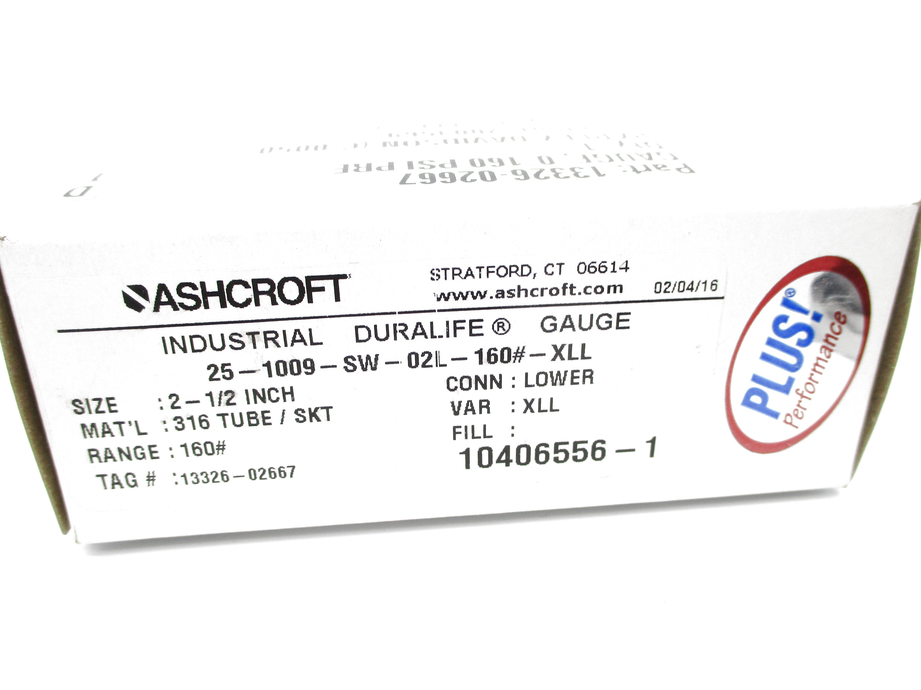 ASHCROFT 25-1009-SW-02L-160#-XLL 0-160PSI NSMP