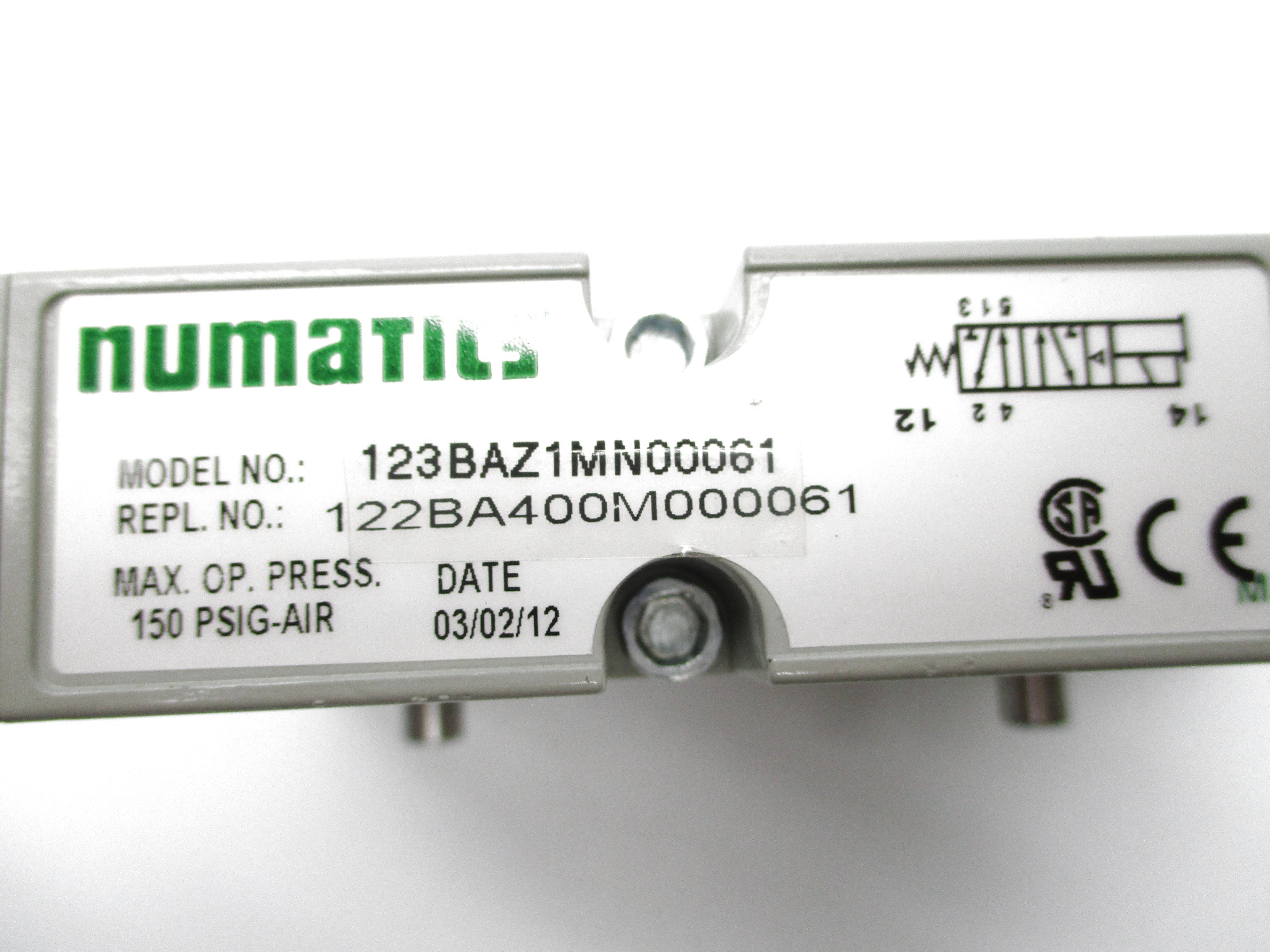 NUMATICS 122BA400M000061 24VDC 150PSI -10-115F NSNP