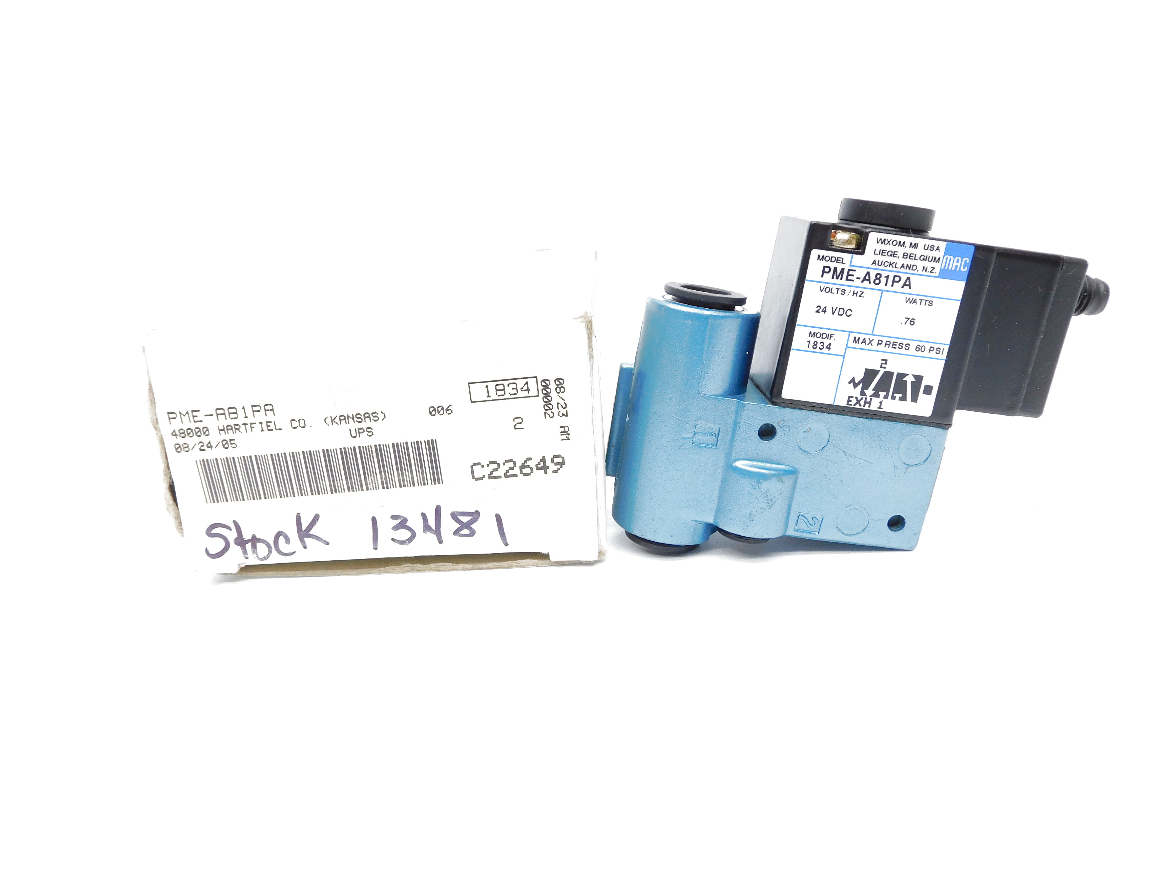 MAC PME-A81PA 24VDC 60PSI NSMP