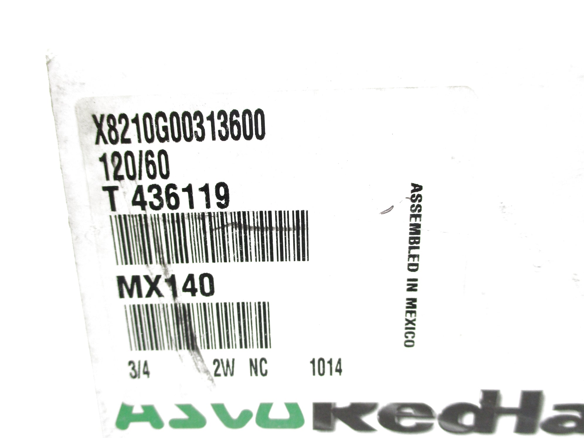 ASCO X8210G00313600 120V 3/4" NSMP