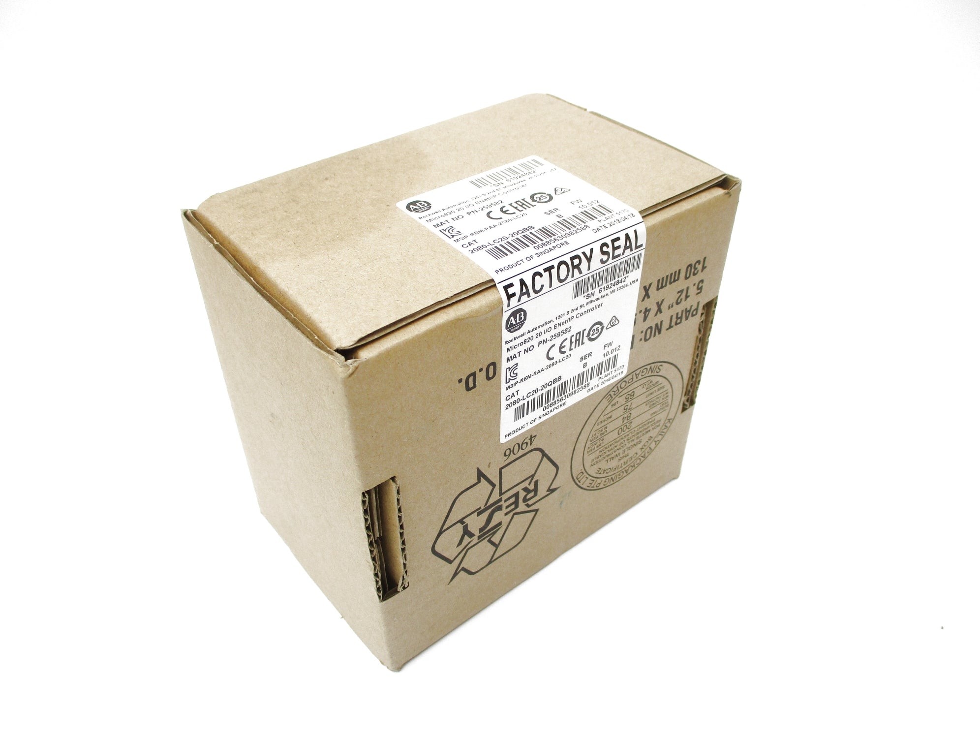 ALLEN BRADLEY 2080-LC20-20QBB SER. B F/W 10.012 DATE: 2018 NSFS
