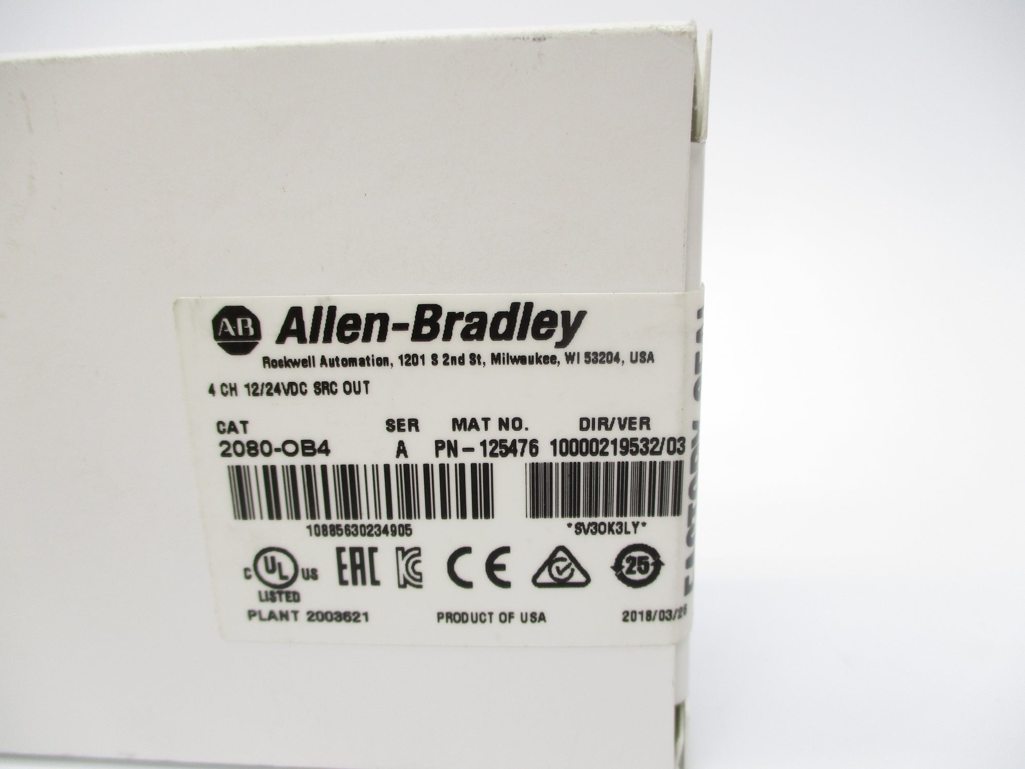 ALLEN BRADLEY 2080-OB4 SER. A (WH) NSMP