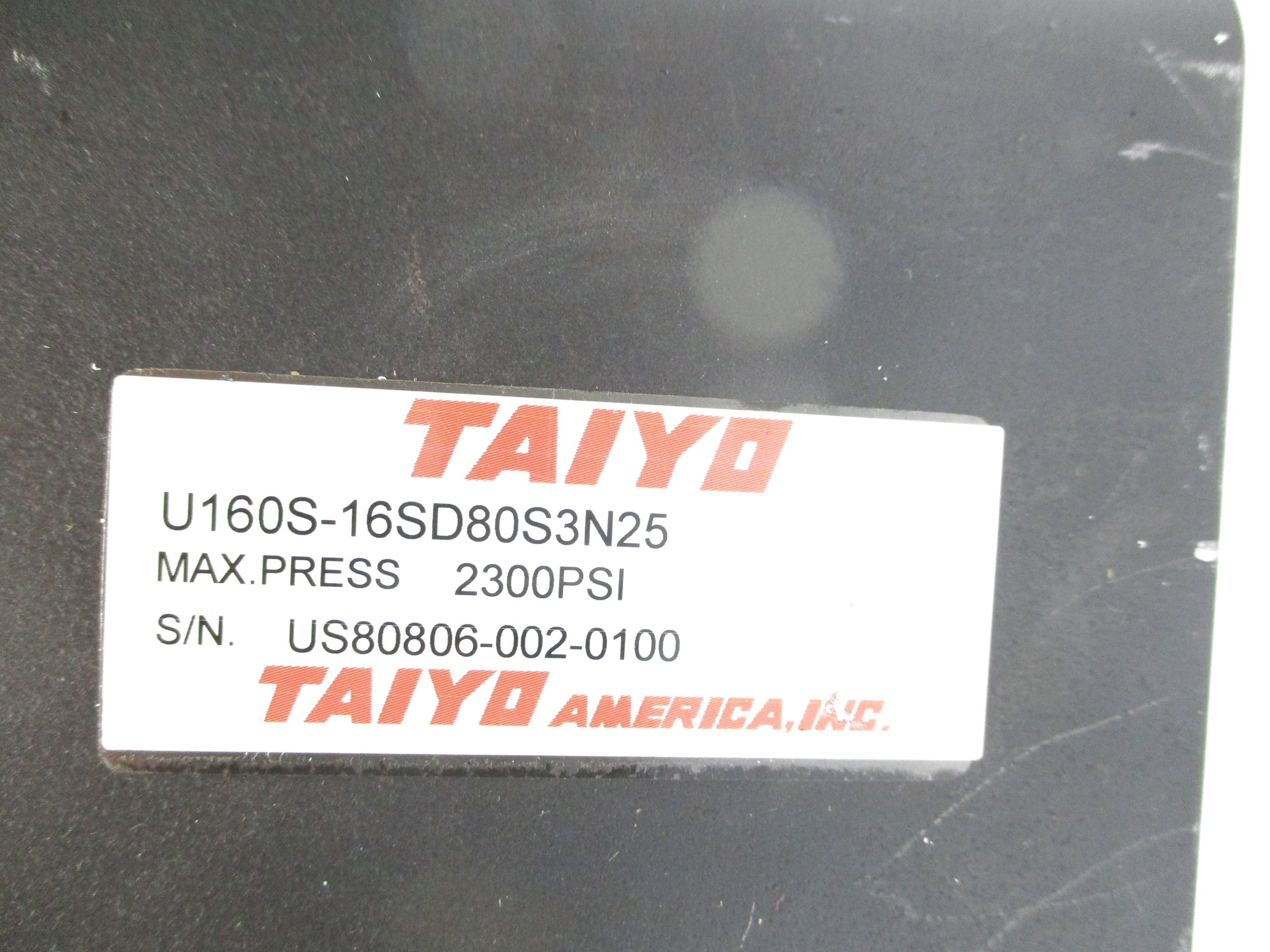 TAIYO U160S-16SD80S3N25 2300PSI NSNP