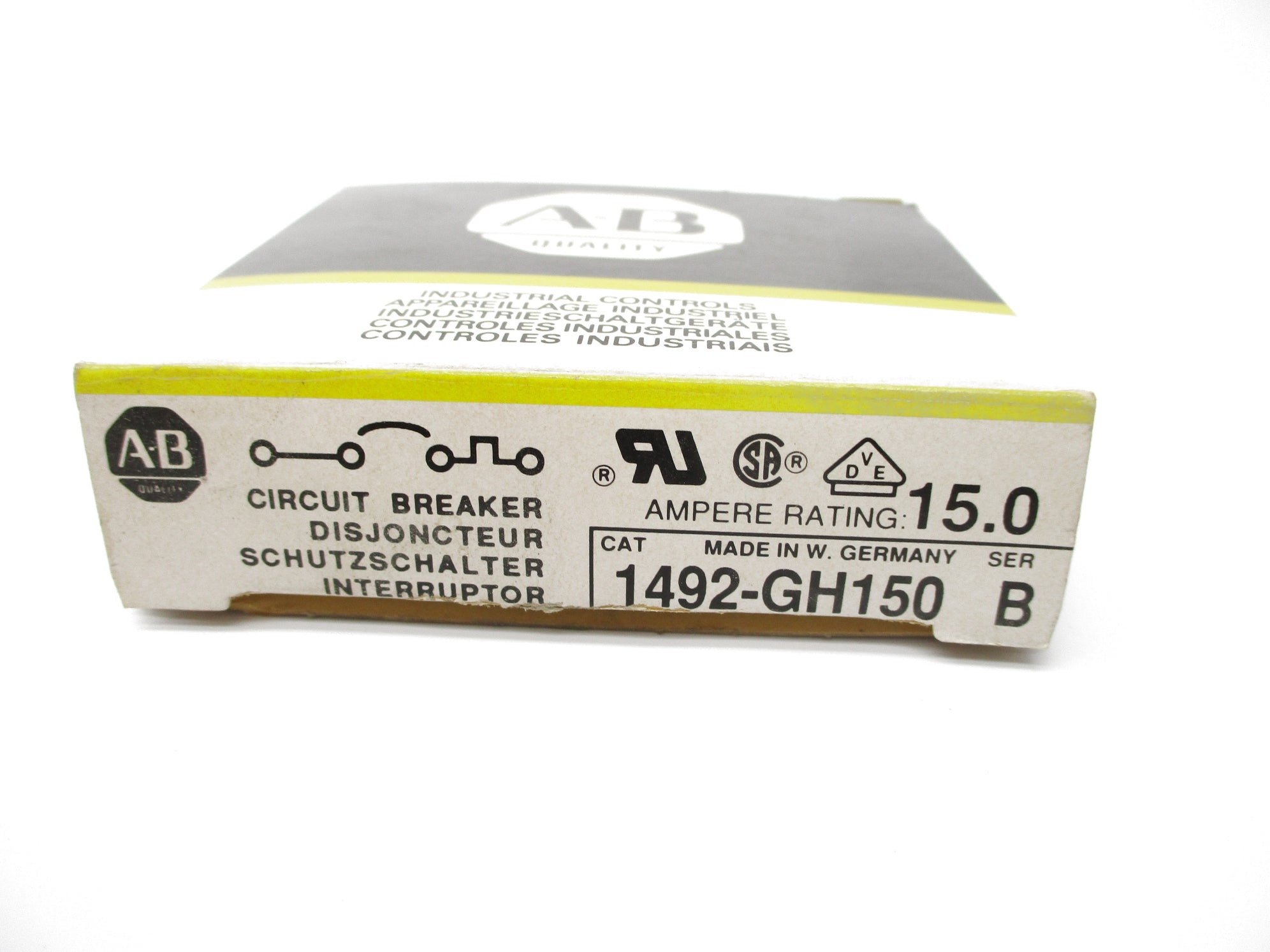 ALLEN BRADLEY 1492-GH150 SER. B 15A 125VAC (BK/YL) NSMP