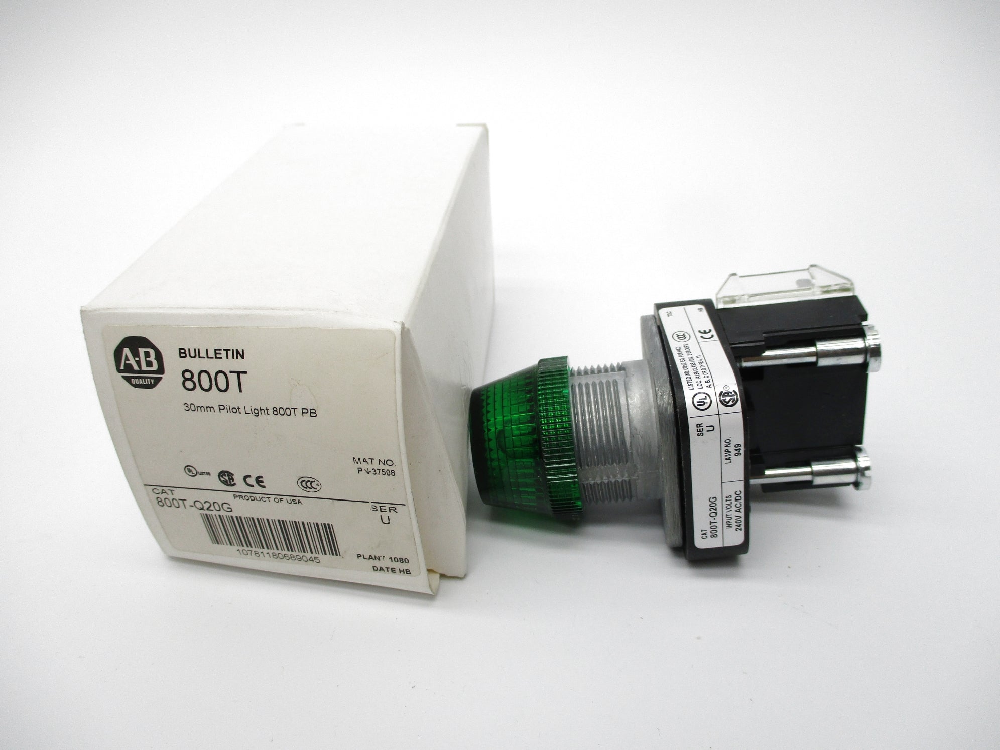ALLEN BRADLEY 800T-Q20G SER. U (WH) NSMP