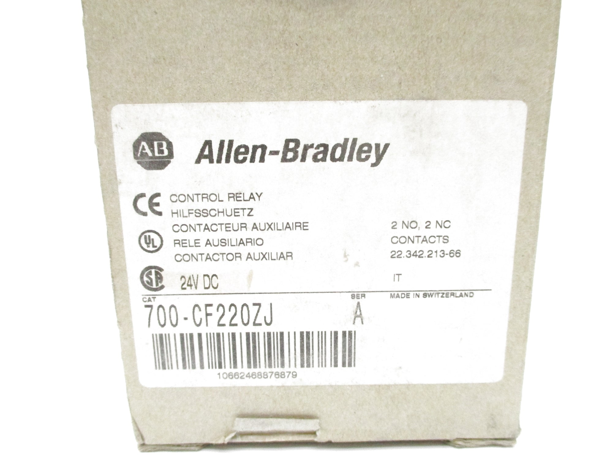 ALLEN BRADLEY 700-CF220ZJ SER. A 24VDC 25A (BR/WH) NSMP