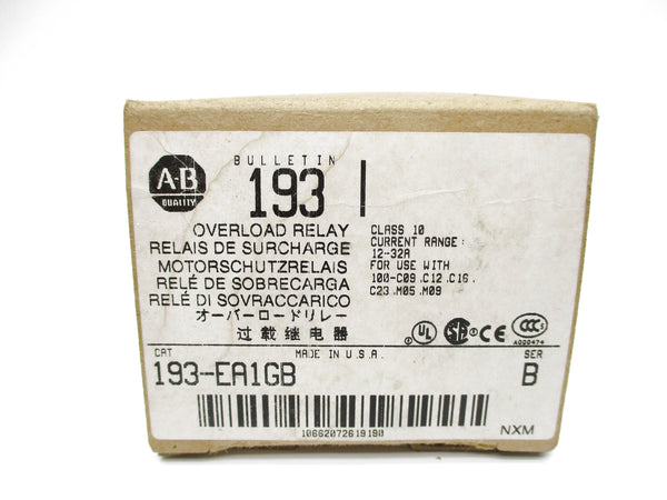 ALLEN BRADLEY 193-EA1GB SER. B 600V 12-32A (BR/WH) NSMP