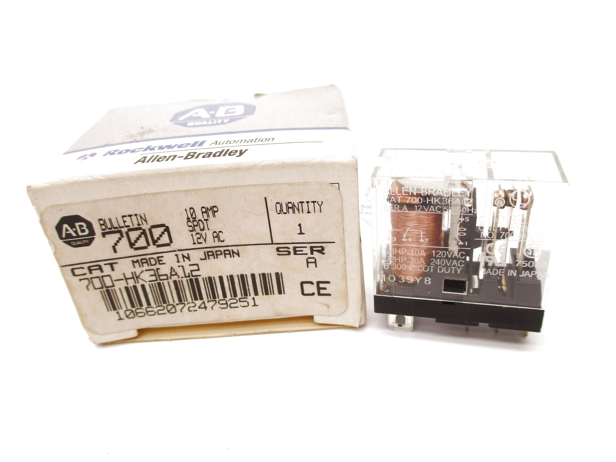 ALLEN BRADLEY 700-HK36A12 SER. A 10A 12VAC (GY/BL) NSMP