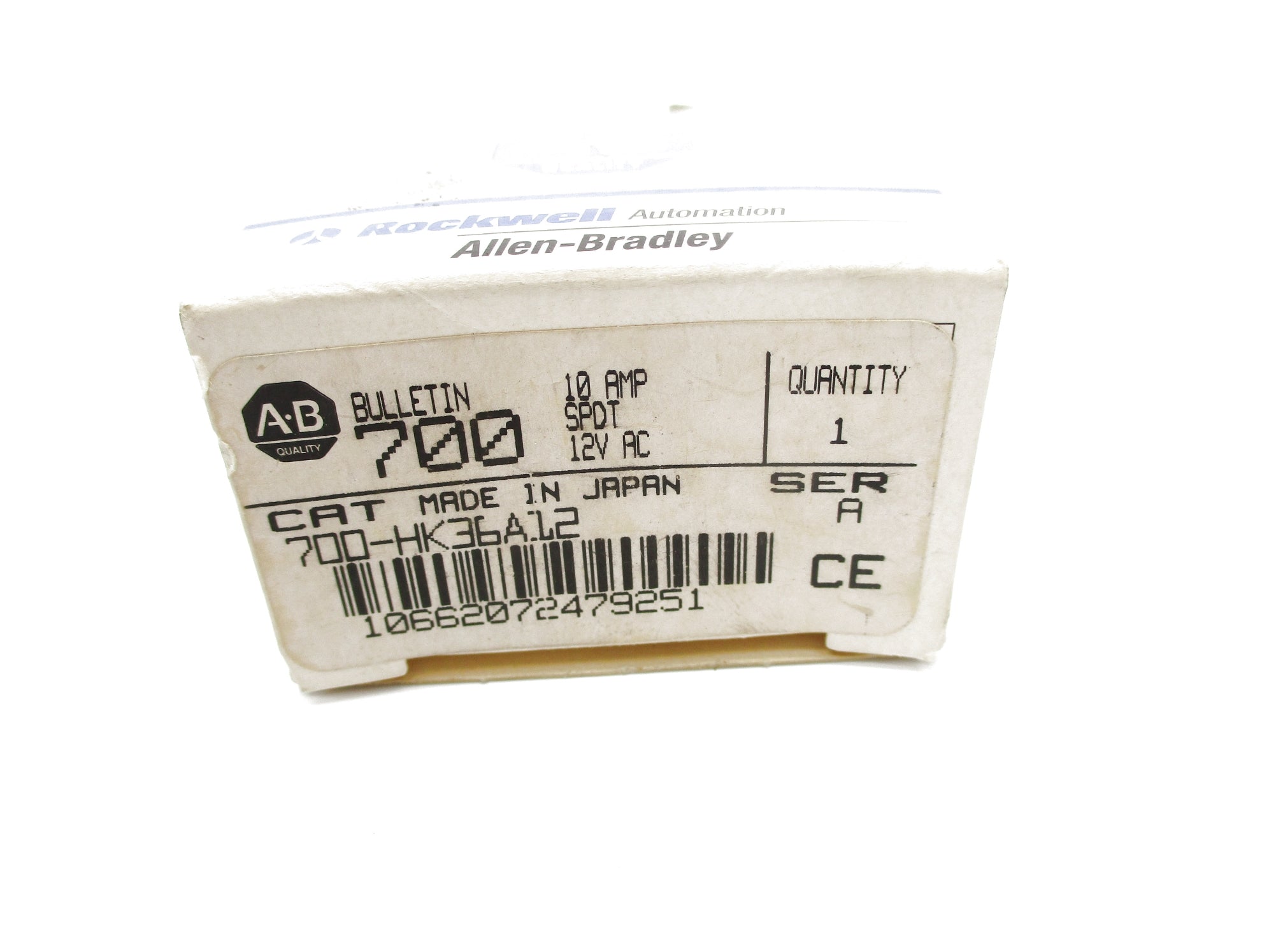 ALLEN BRADLEY 700-HK36A12 SER. A 10A 12VAC (GY/BL) NSMP