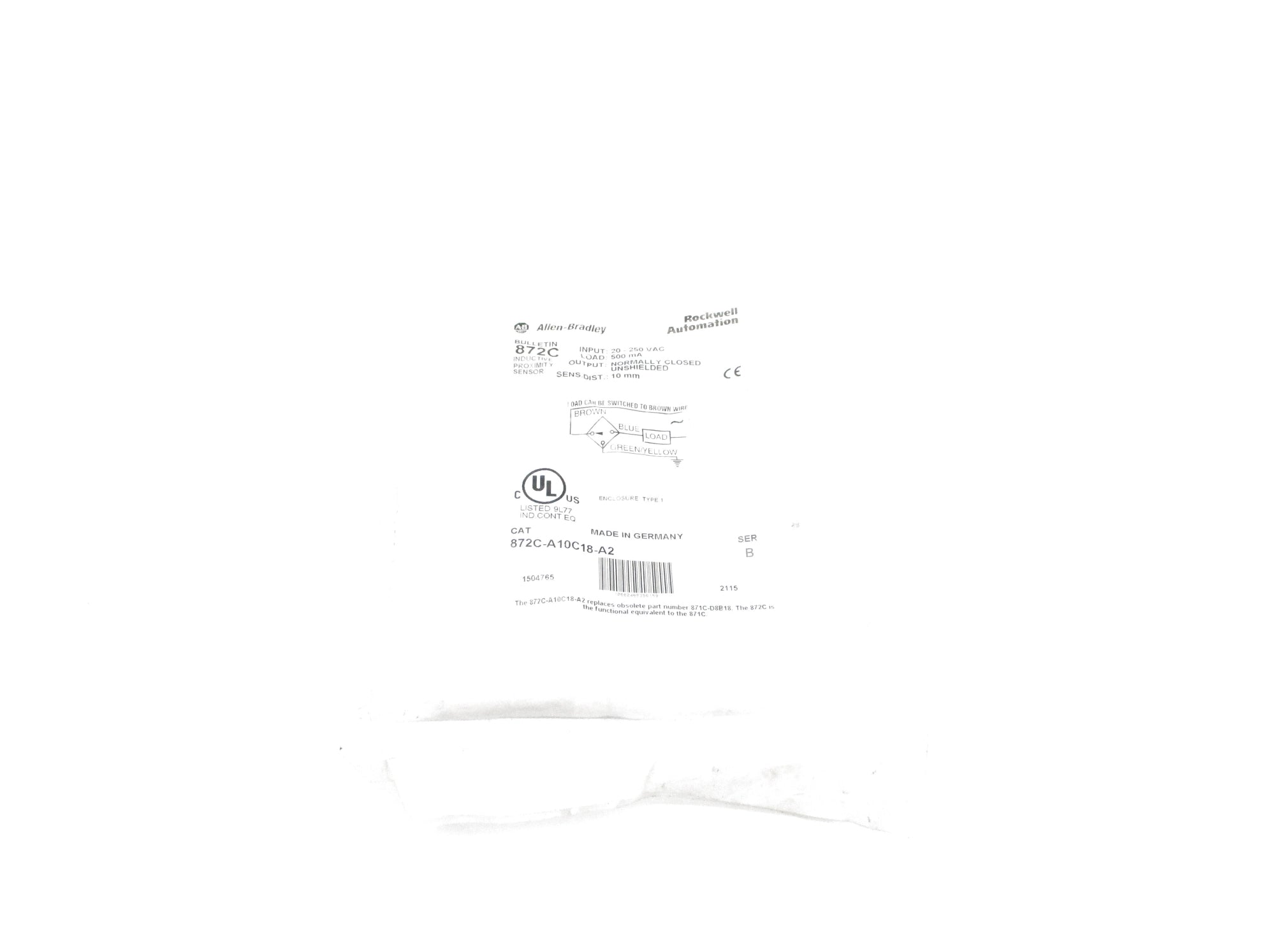 INDUSTRIAL SPARE PART 872C-A10C18-A2 SER. B 20-250VAC NSMP