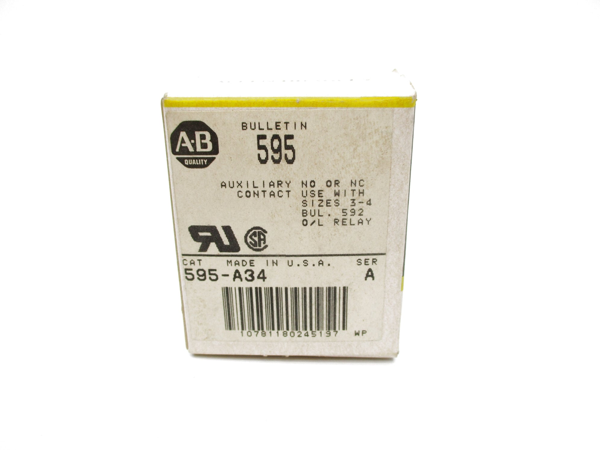 ALLEN BRADLEY 595-A34 SER. A (BK/YL) NSMP