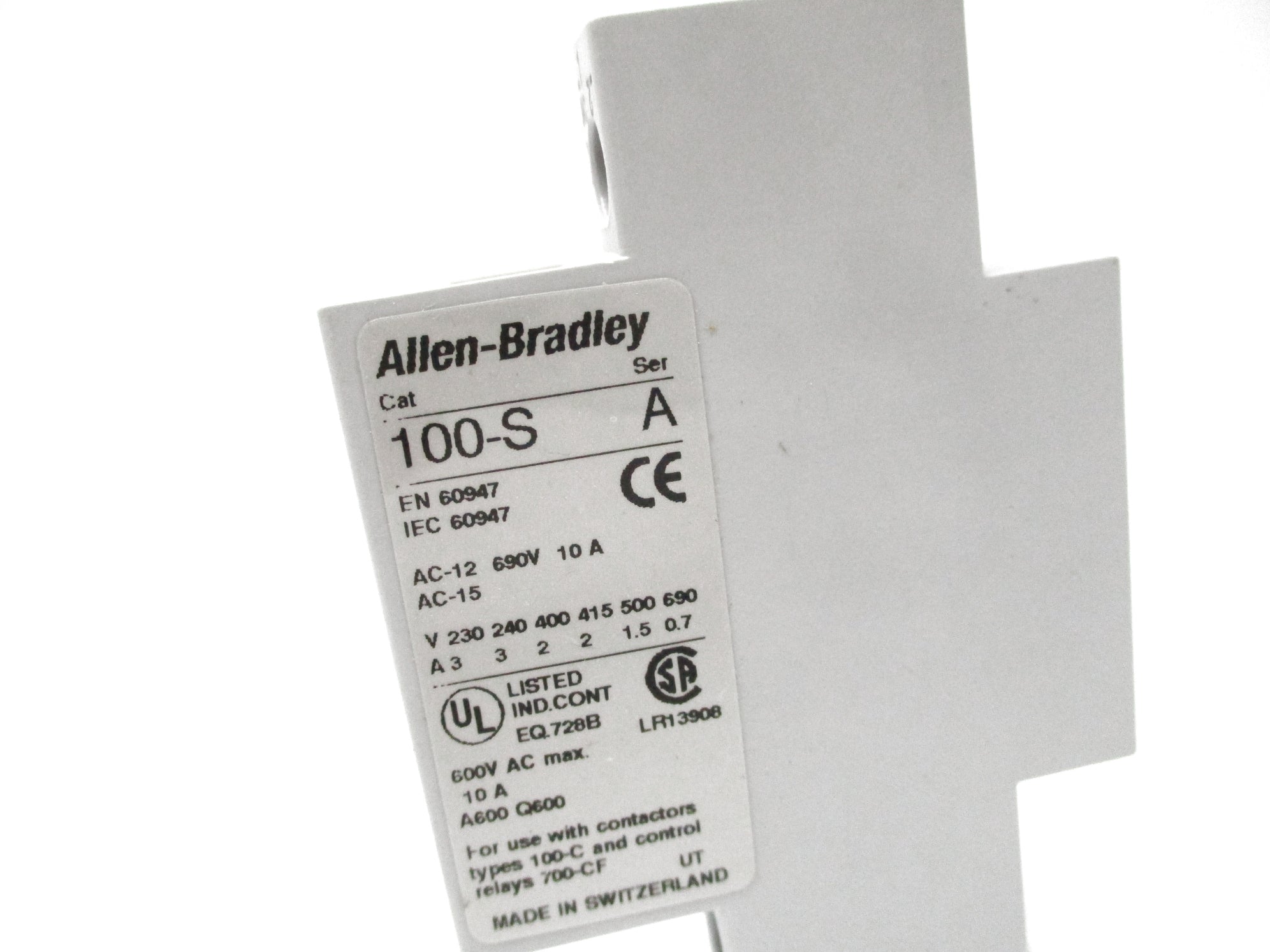 ALLEN BRADLEY 100-SA11 SER. A 600VAC 10A NSNP