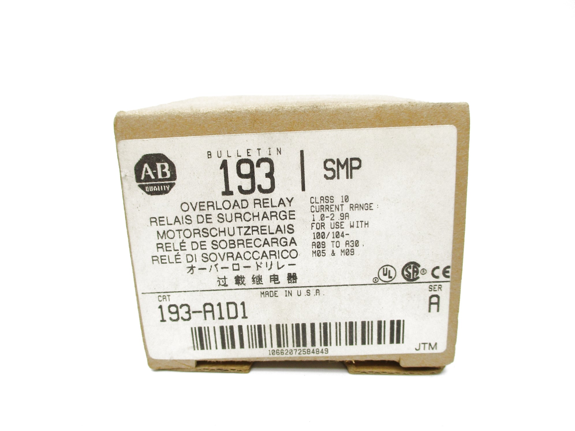 INDUSTRIAL SPARE PART 193-A1D1 SER. A 690V 1.0-2.9A (BR/WH) NSMP