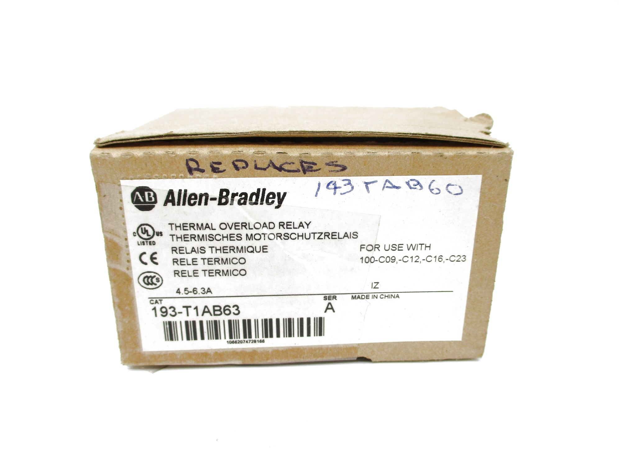 ALLEN BRADLEY 193-T1AB63 SER. A 4.5-6.3A (BR/WH) NSMP