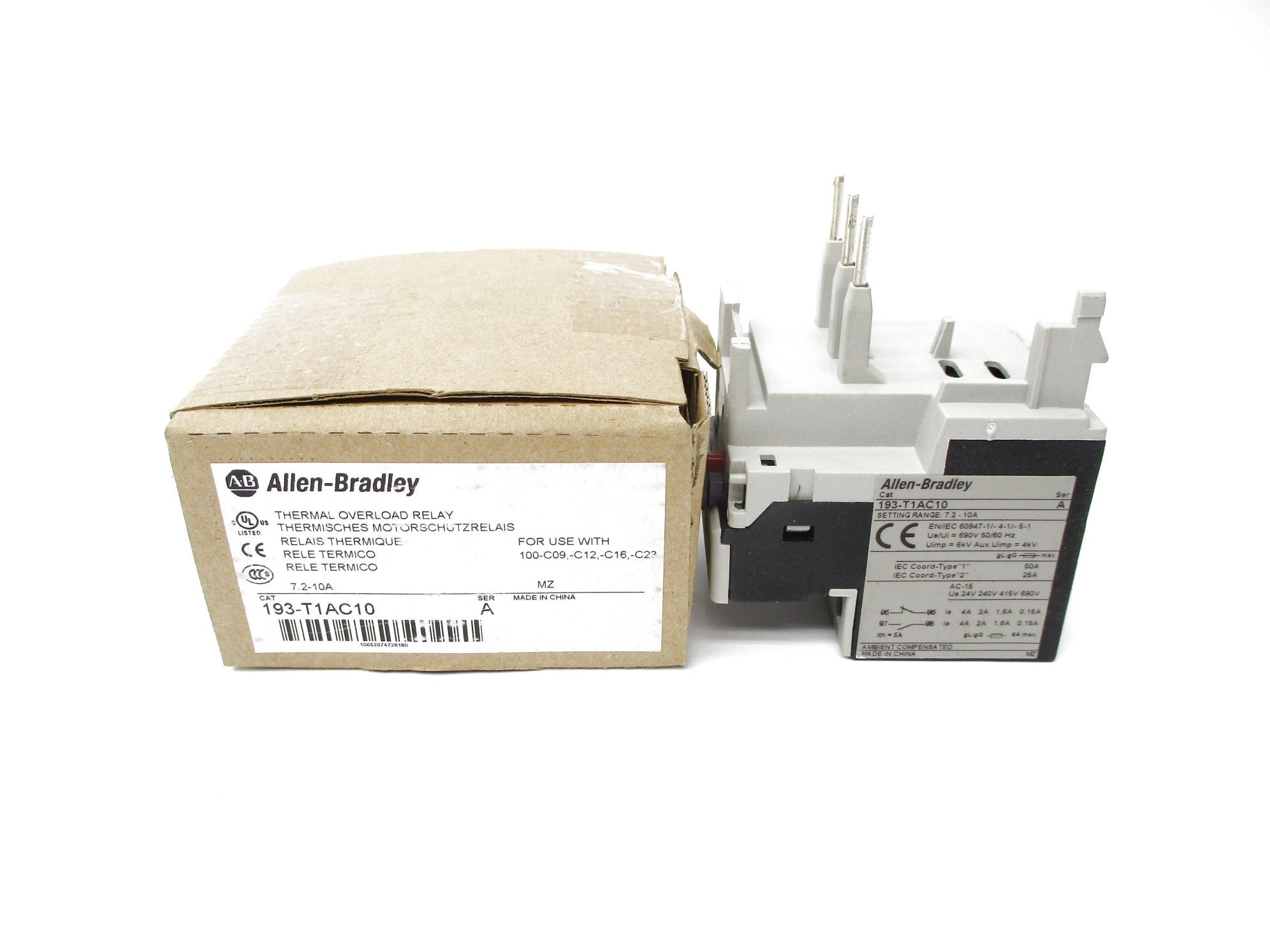 ALLEN BRADLEY 193-T1AC10 SER. A 7.2-10A (BR/WH) NSMP